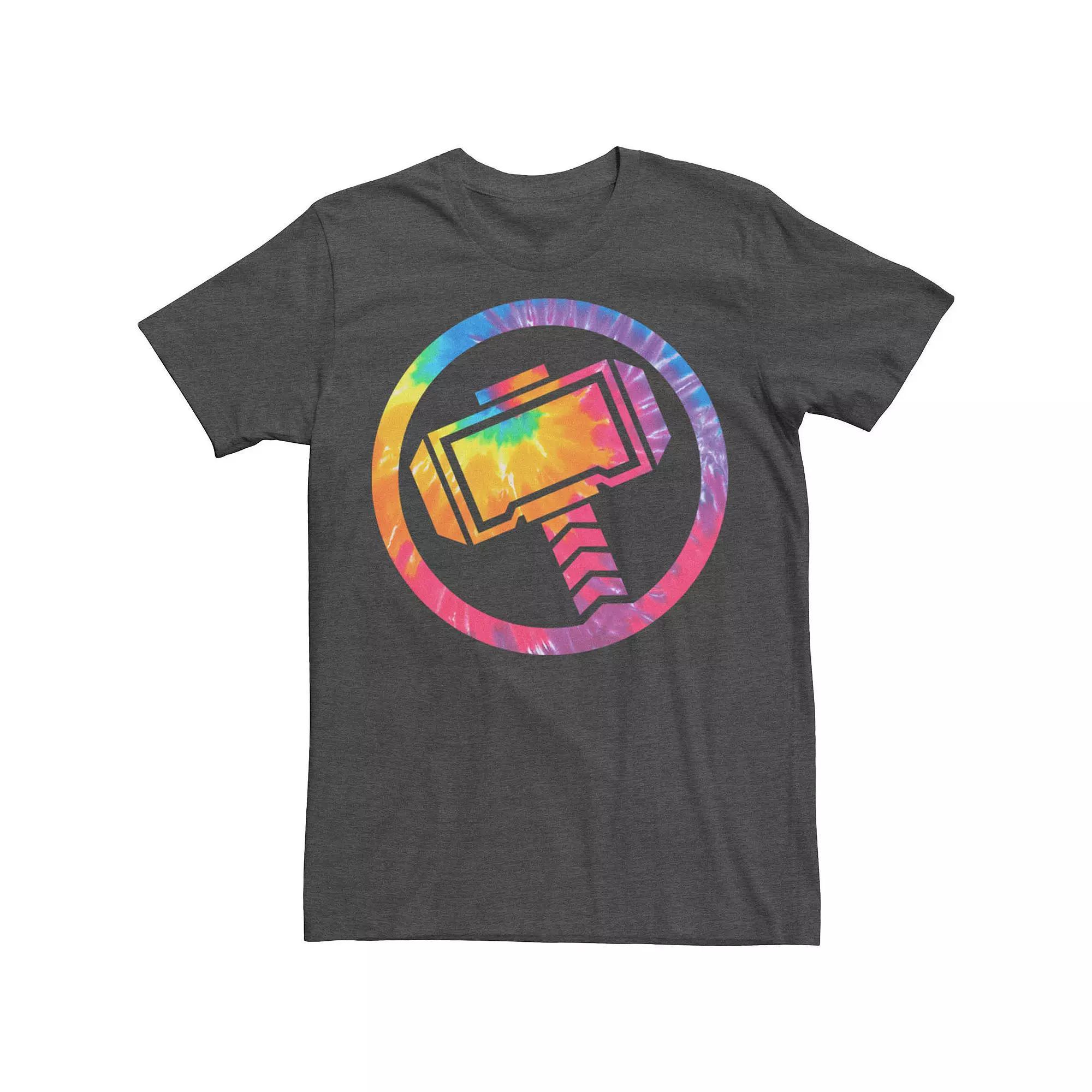 Big & Tall Marvel Thor Tie Dye Hammer Symbol Tee, Men's, Size: 3XL, Grey Heather Product Image