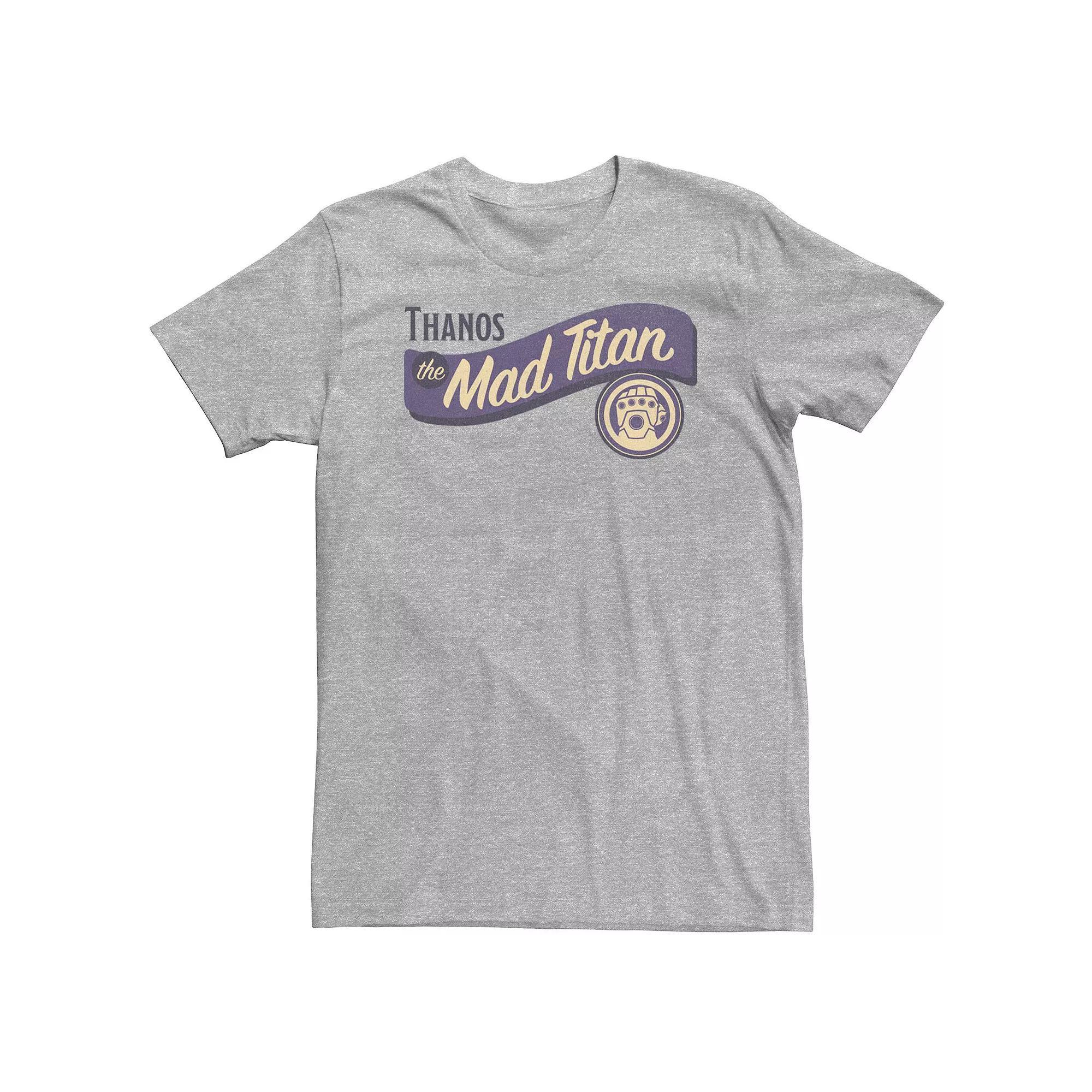 Big & Tall Marvel Avengers Thanos The Mad Titan Typographic Tee, Men's, Size: 3XL Tall, Athletic Grey Product Image