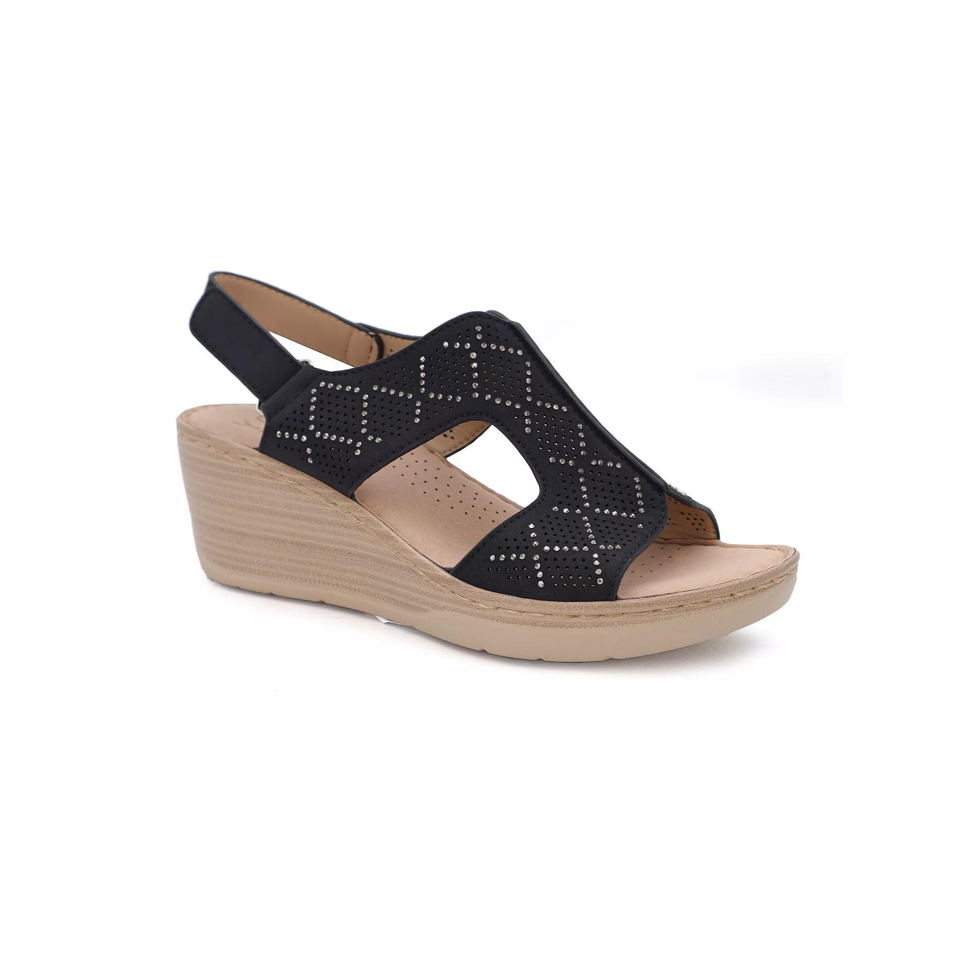 Yoki Crimson Women's Comfort Wedges, Size: 6, Black Product Image