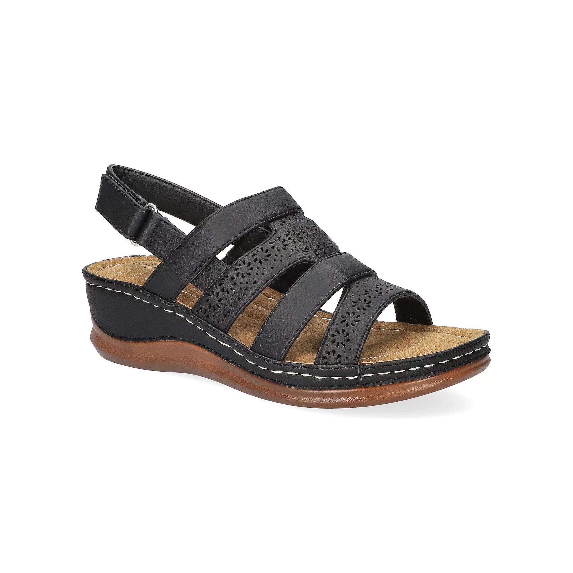 Easy Street Alexi Slingback Women's Wedge Sandals, Size: 9.5, Black Product Image