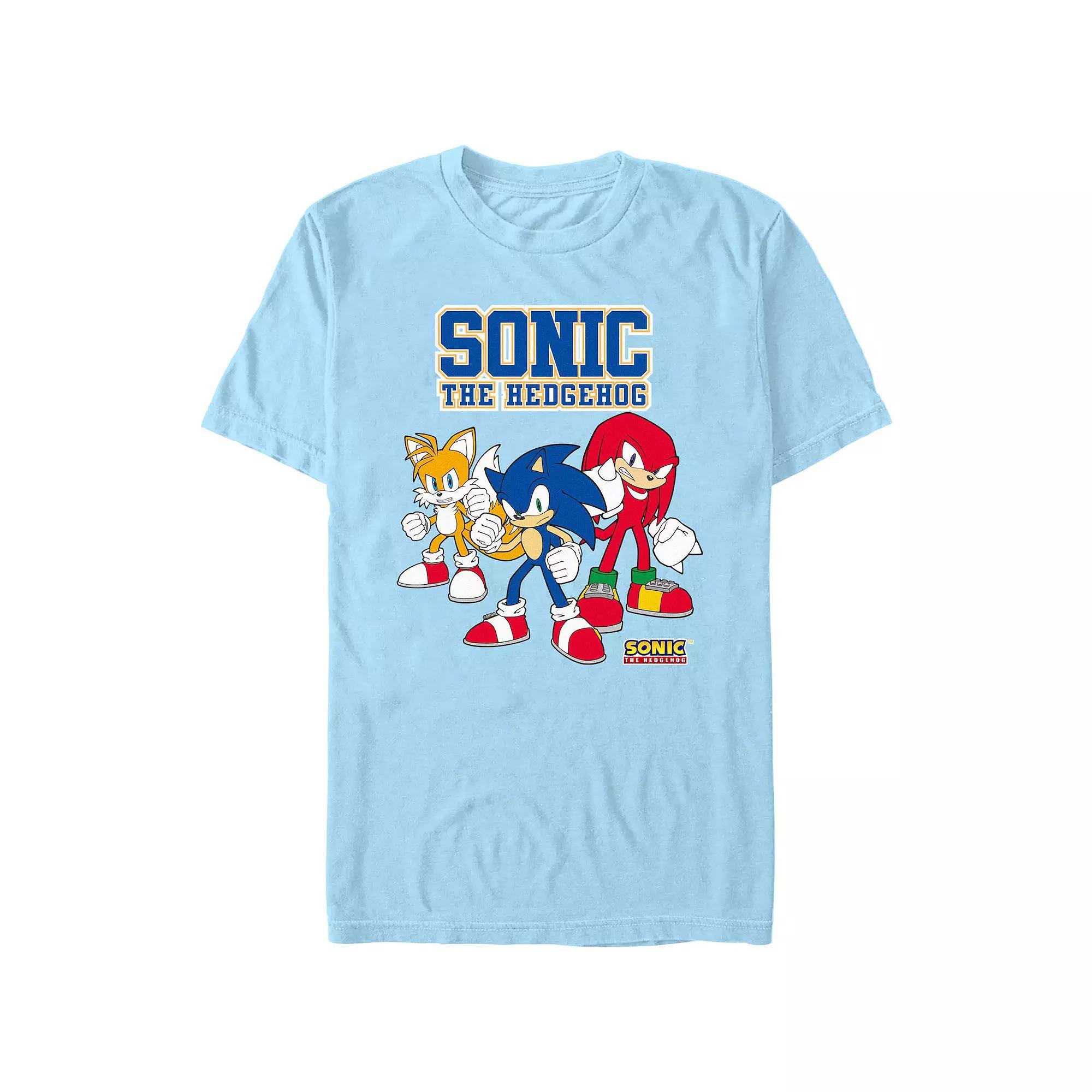 Men's Sonic The Hedgehog Team Up Graphic Tee, Size: Large, Light Blue Product Image