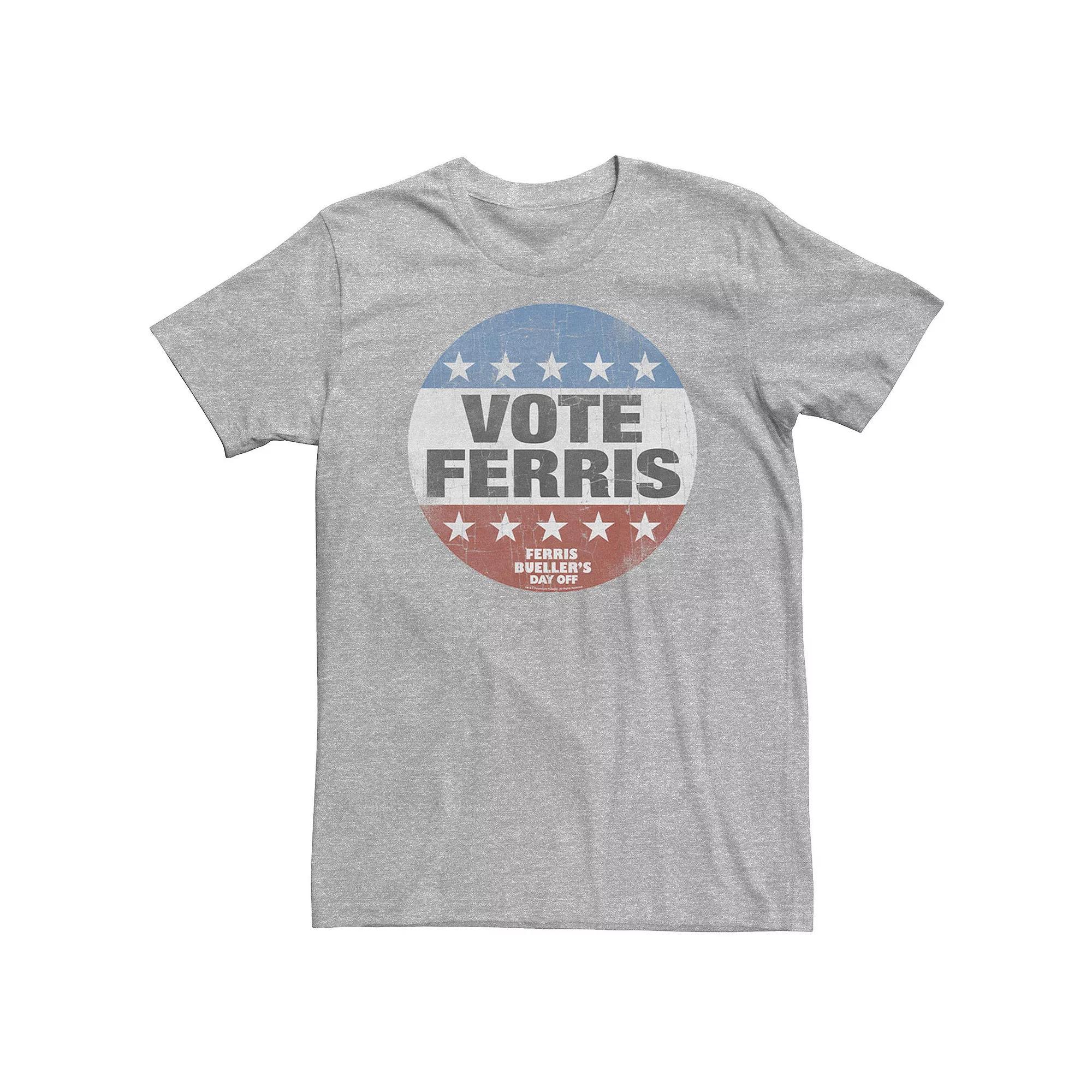 Mens Ferris Buellers Day Off Vote Ferris Tee Athletic Grey Product Image