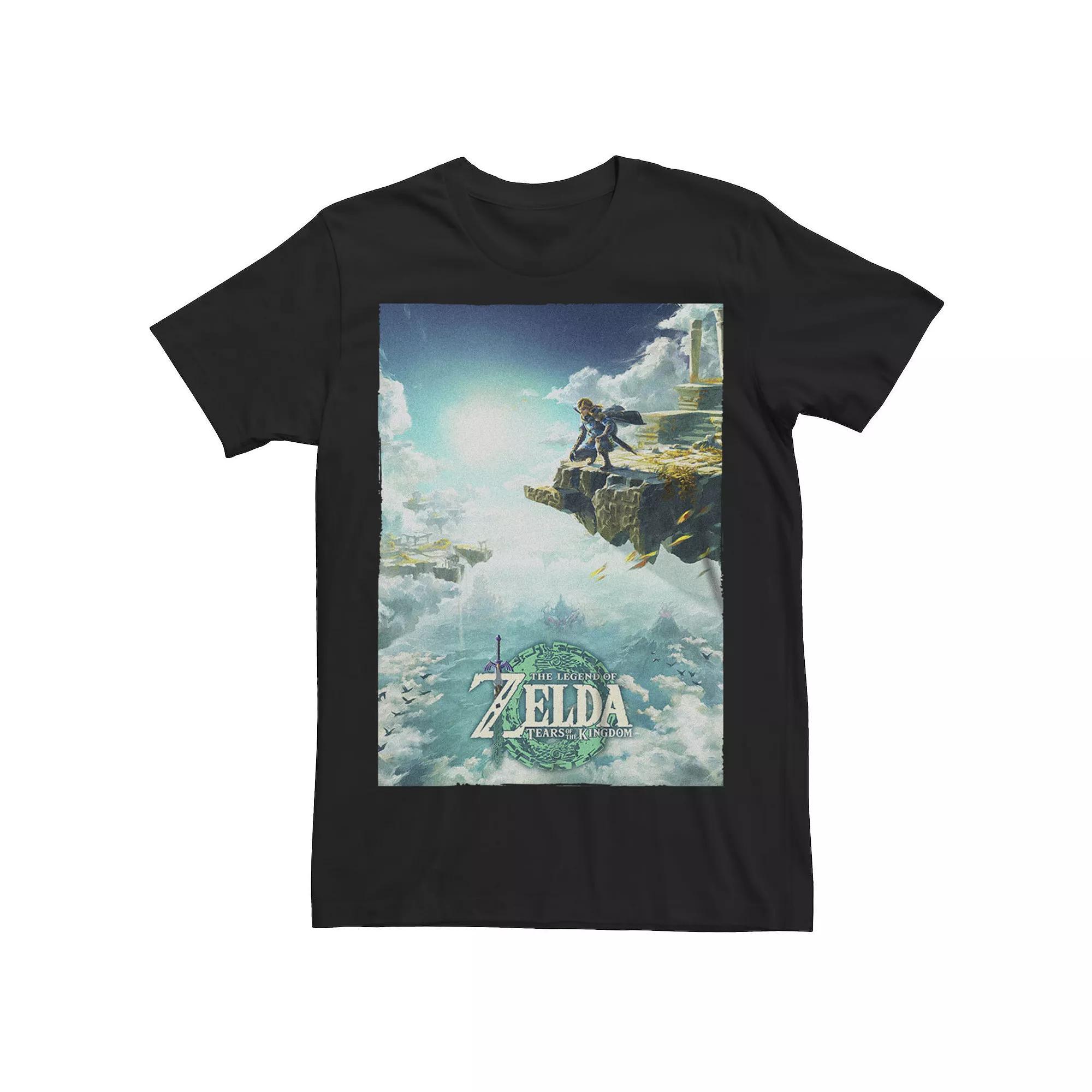 Men's The Legend of Zelda: Tears of the Kingdom Video Game Cover Graphic Tee, Size: Medium, Black Product Image