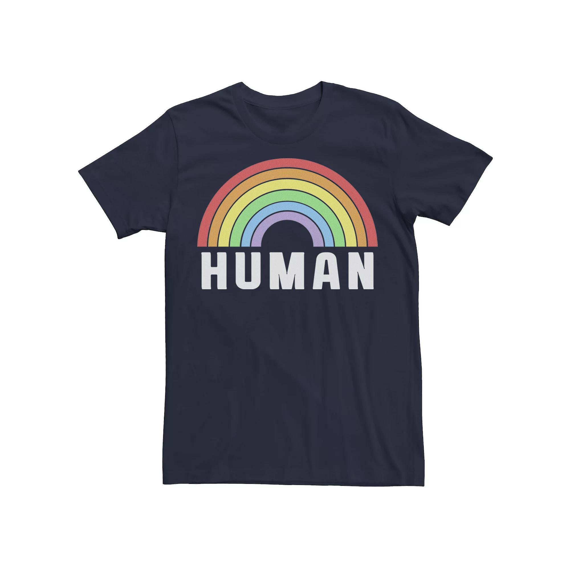 Men's Human Pride Rainbow Tee, Size: XXL, Black Product Image