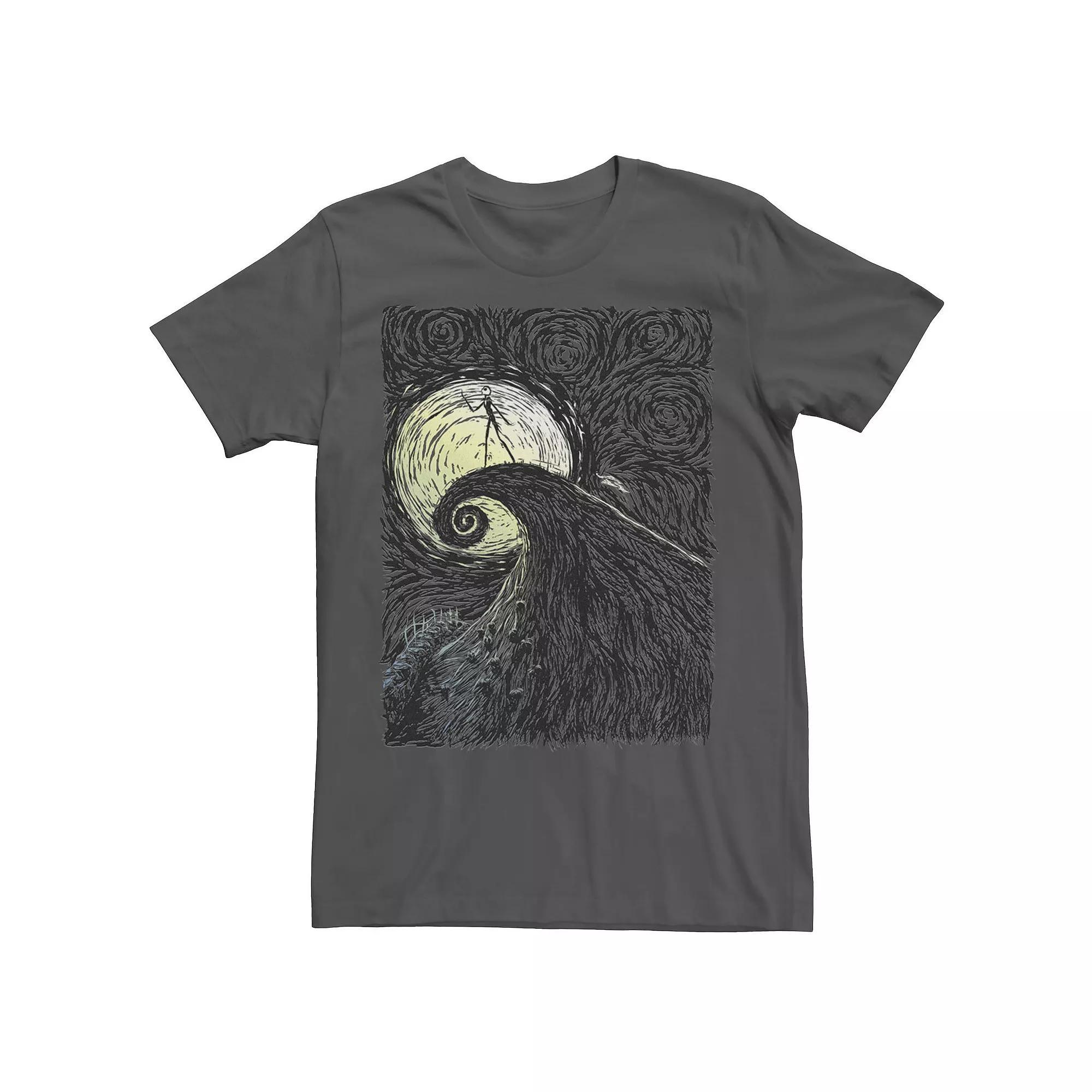 Disney's The Nightmare Before Christmas Men's Spiral Hill Portrait Tee, Size: Large, Athletic Grey Product Image
