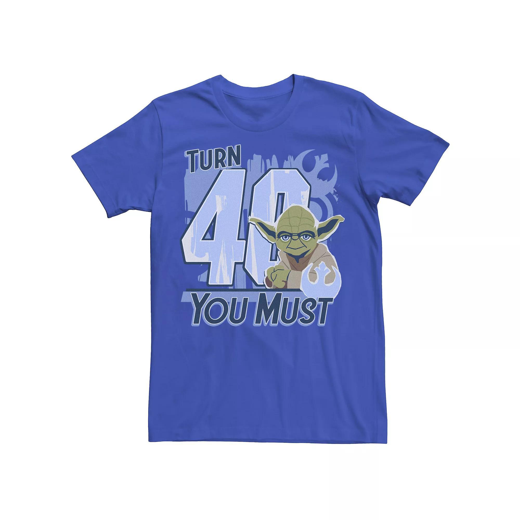 Men's Star Wars Yoda Turn 40 You Must Rebel Logo Portrait Graphic Tee, Size: Medium, Royal Product Image