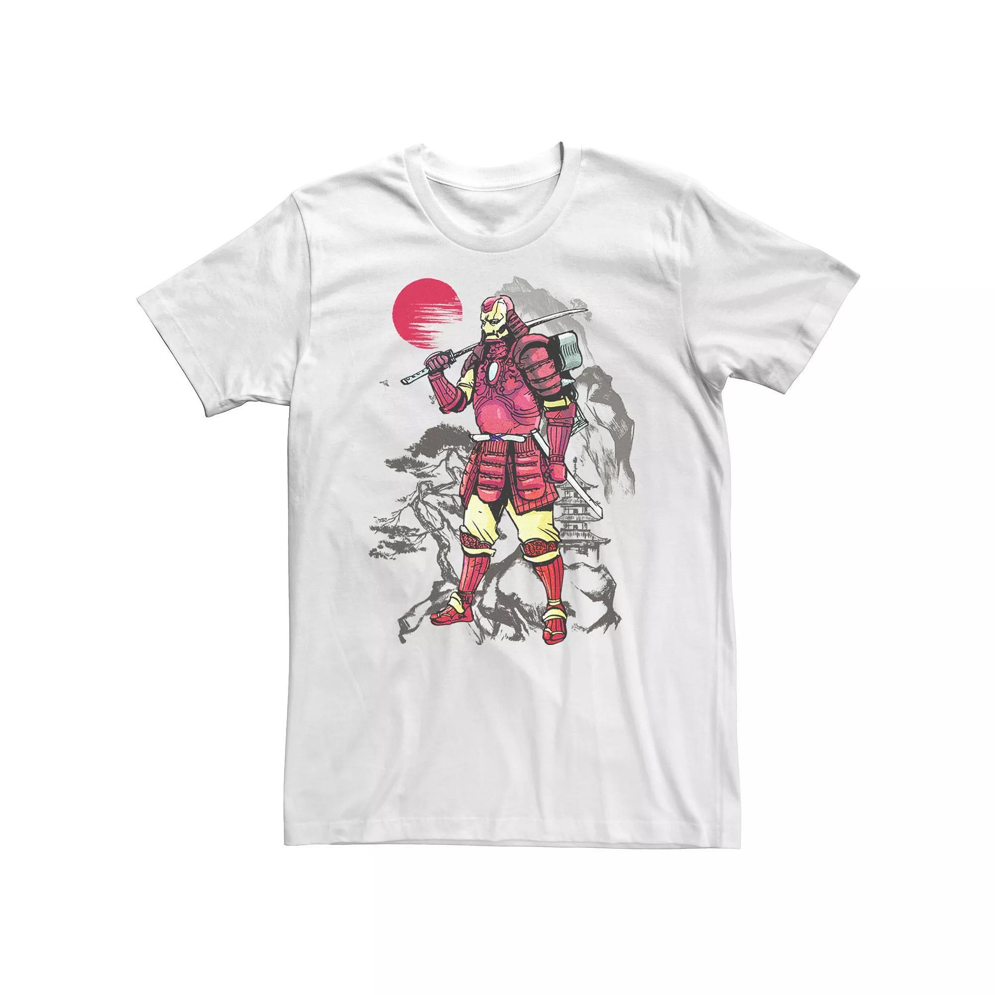 Big & Tall Marvel Iron Man Samurai Mountain Sunset Tee, Men's, Size: 4XL, White Product Image