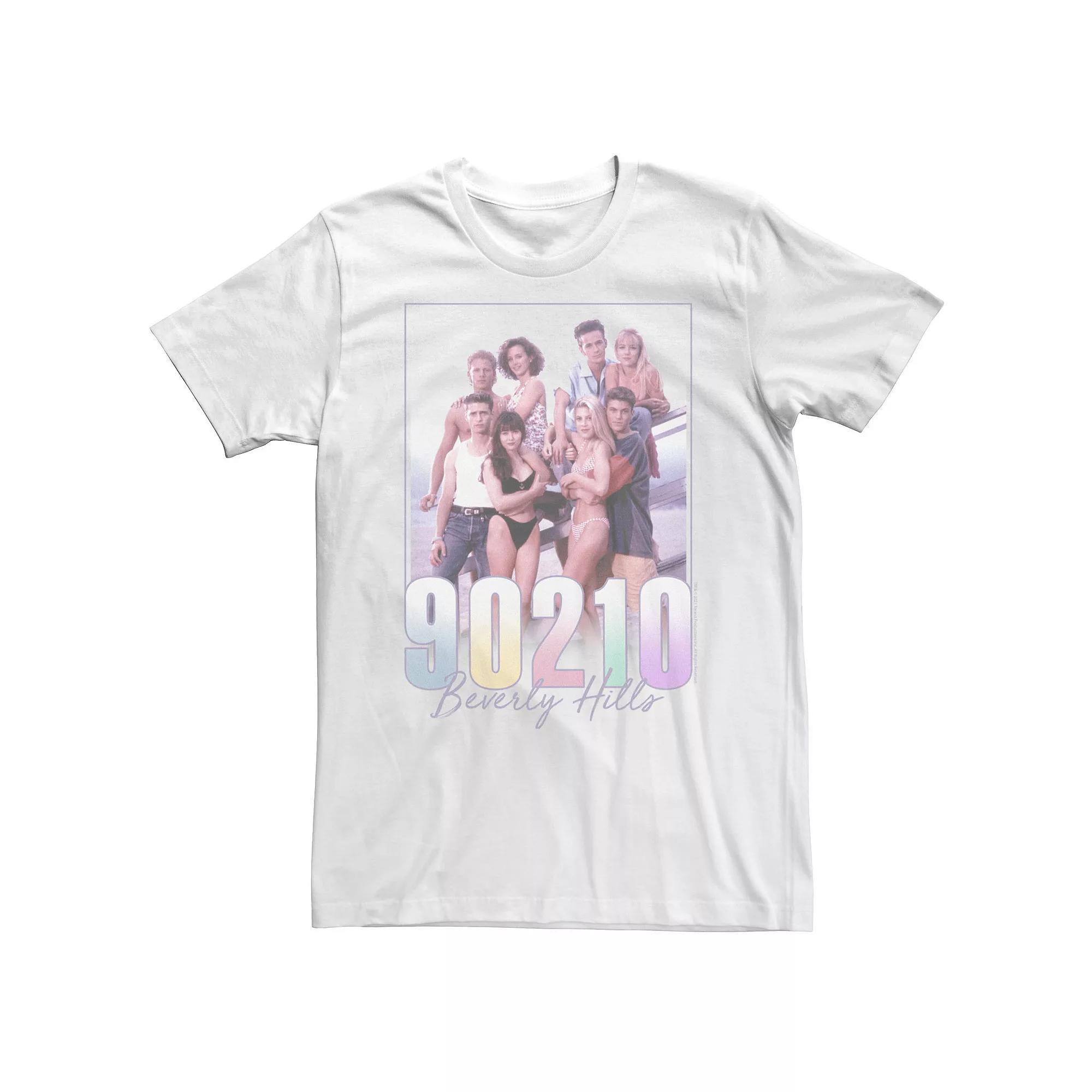 Big & Tall Beverly Hills 90210 Group Shot Pastel Poster Tee, Men's, Size: 5XL, White Product Image