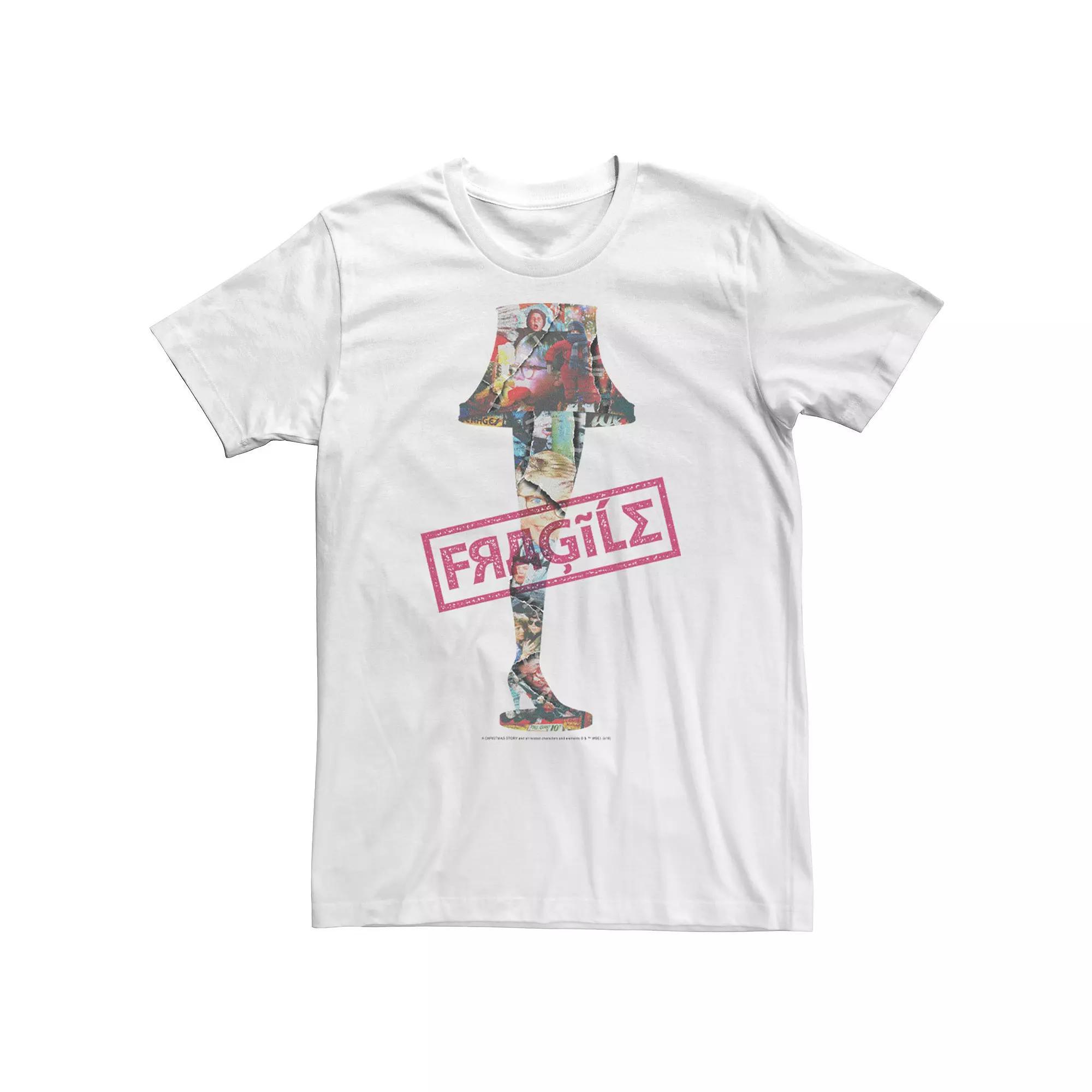 Men's Christmas Story Lamp Fragile It Must Be Italian Tee, Size: XL, White Product Image