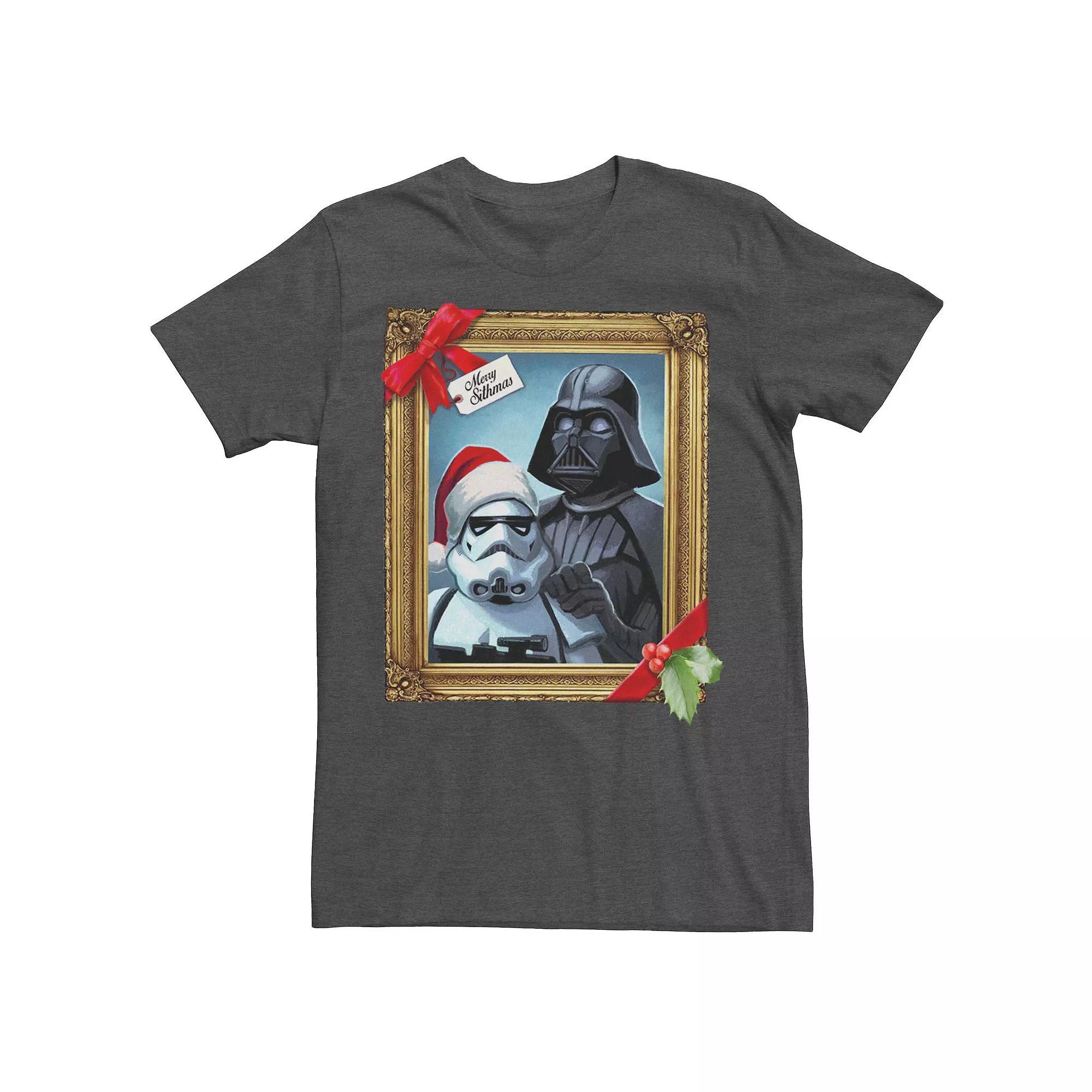 Men's Star Wars Darth Vader Stormtrooper Merry Sithmas Graphic Tee, Size: Small, Grey Heather Product Image