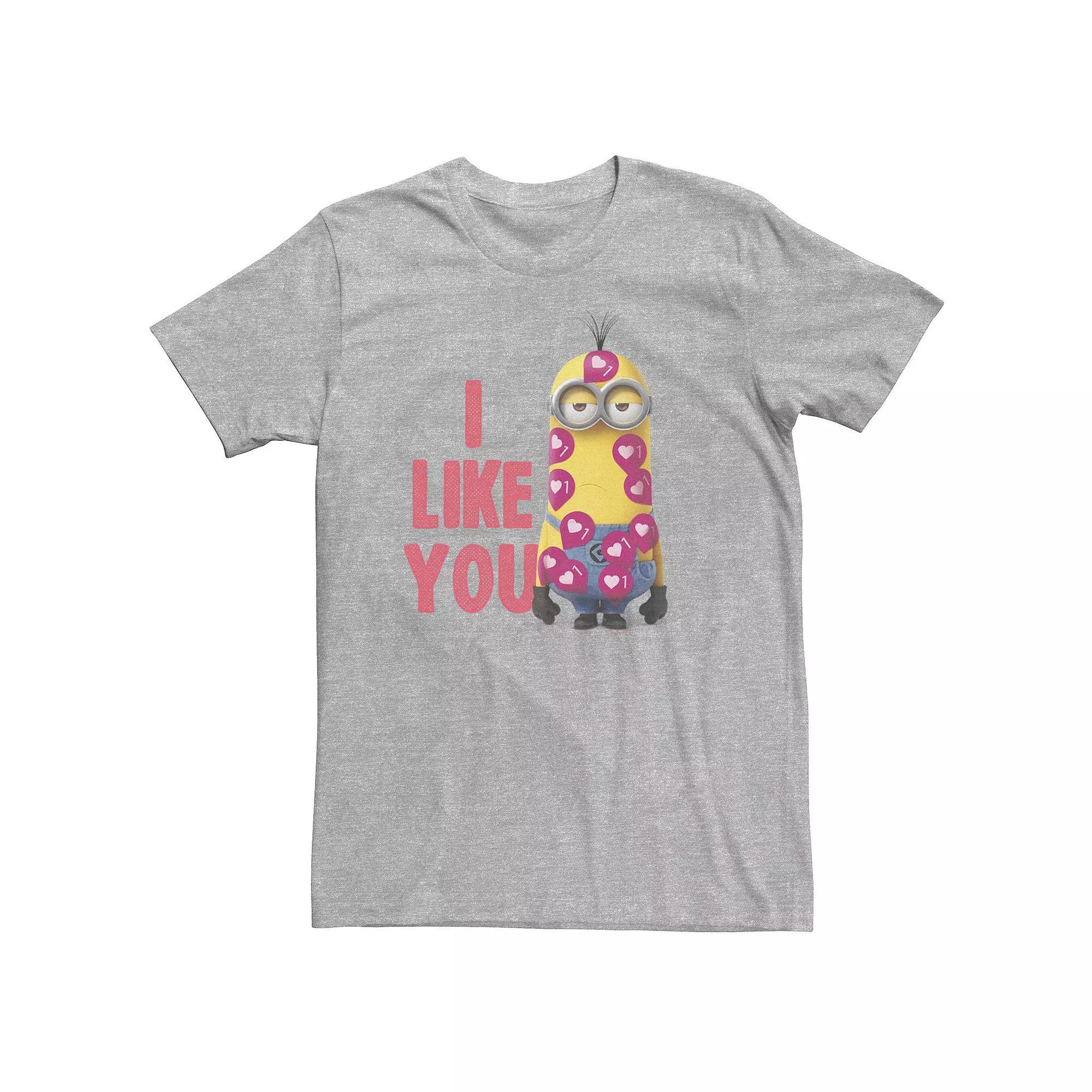 Big & Tall Despicable Me Minions Valentine's Day I Like You Tee, Men's, Size: 3XL, Athletic Grey Product Image