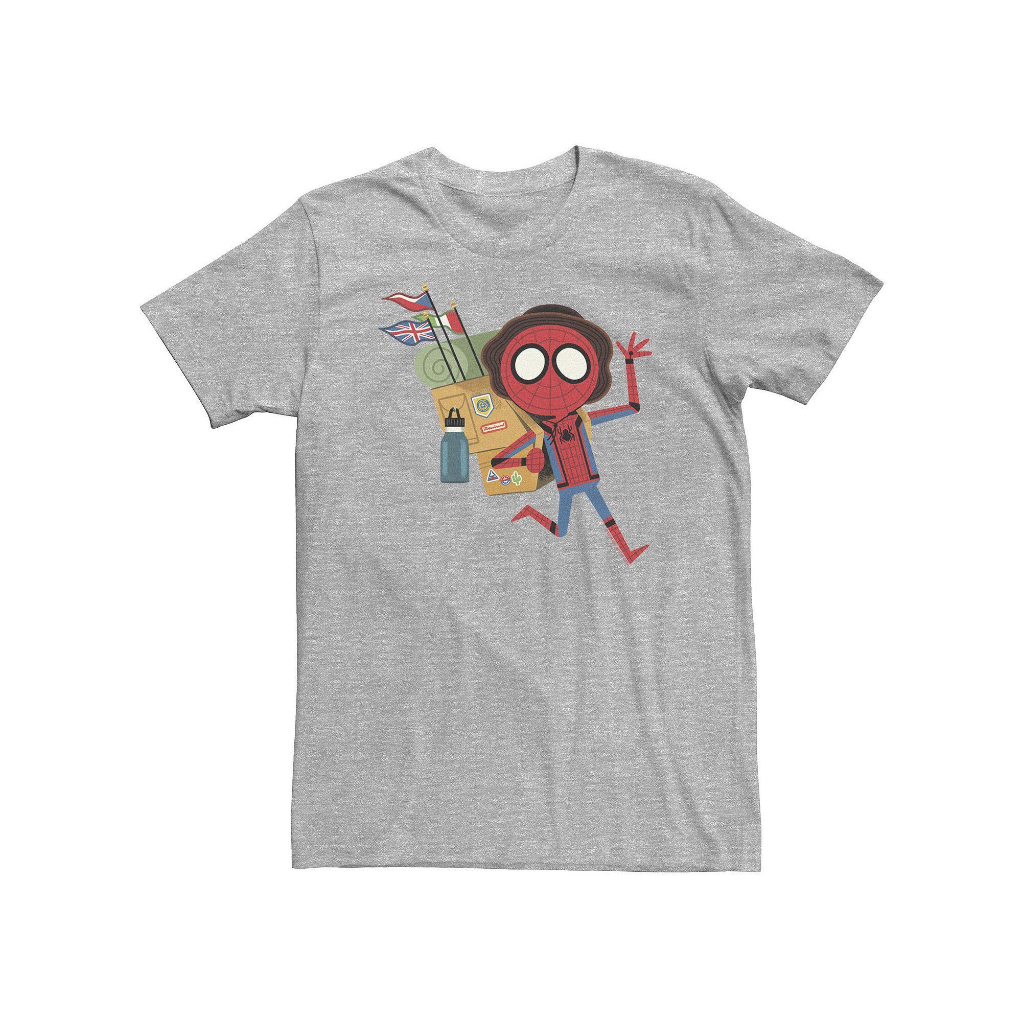 Big & Tall Marvel Spider-Man Far From Home Vacation Portrait Tee, Men's, Size: 3XL, Athletic Grey Product Image