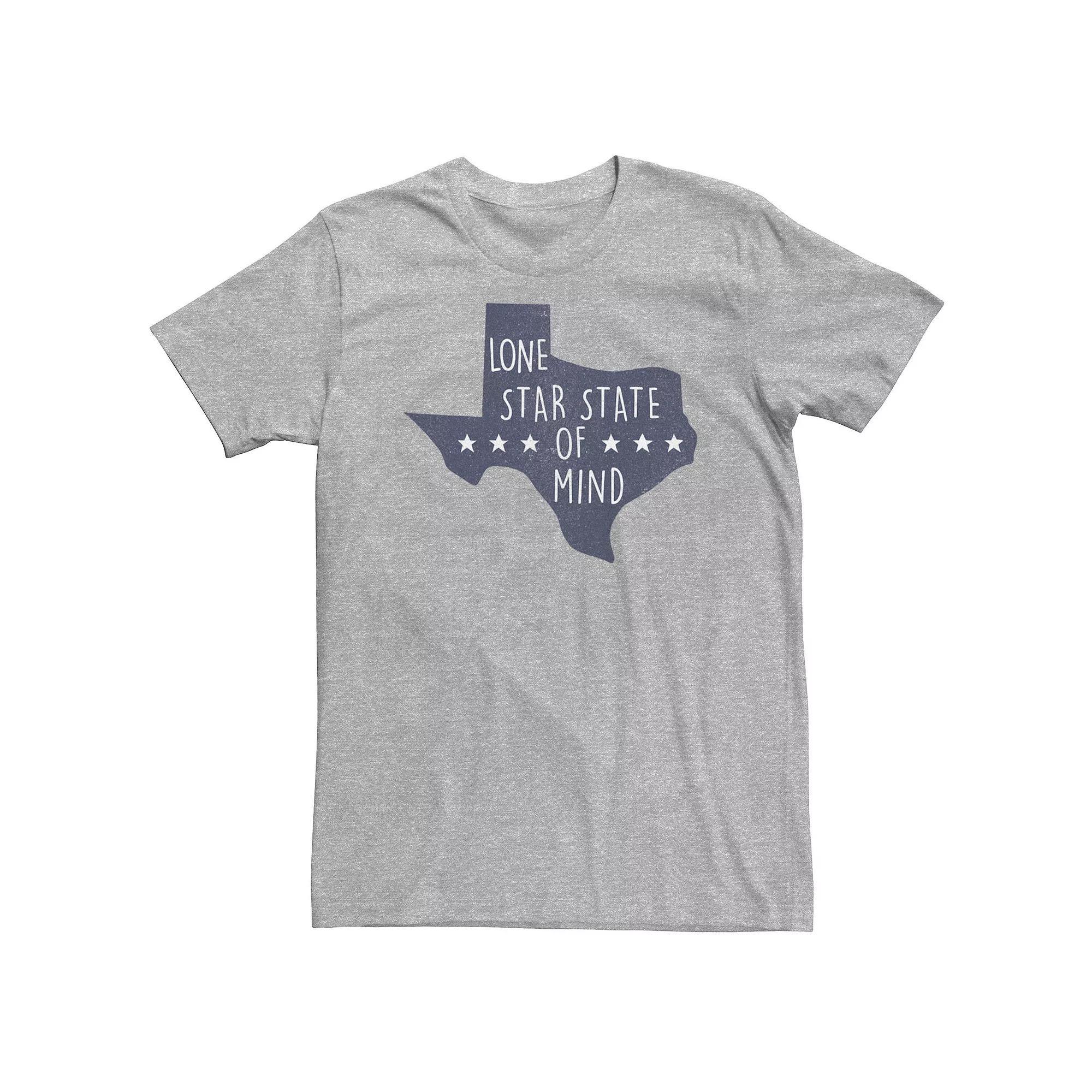 Big & Tall Texas "Lone Star State Of Mind" Blue State Tee, Men's, Size: 3XL, Athletic Grey Product Image
