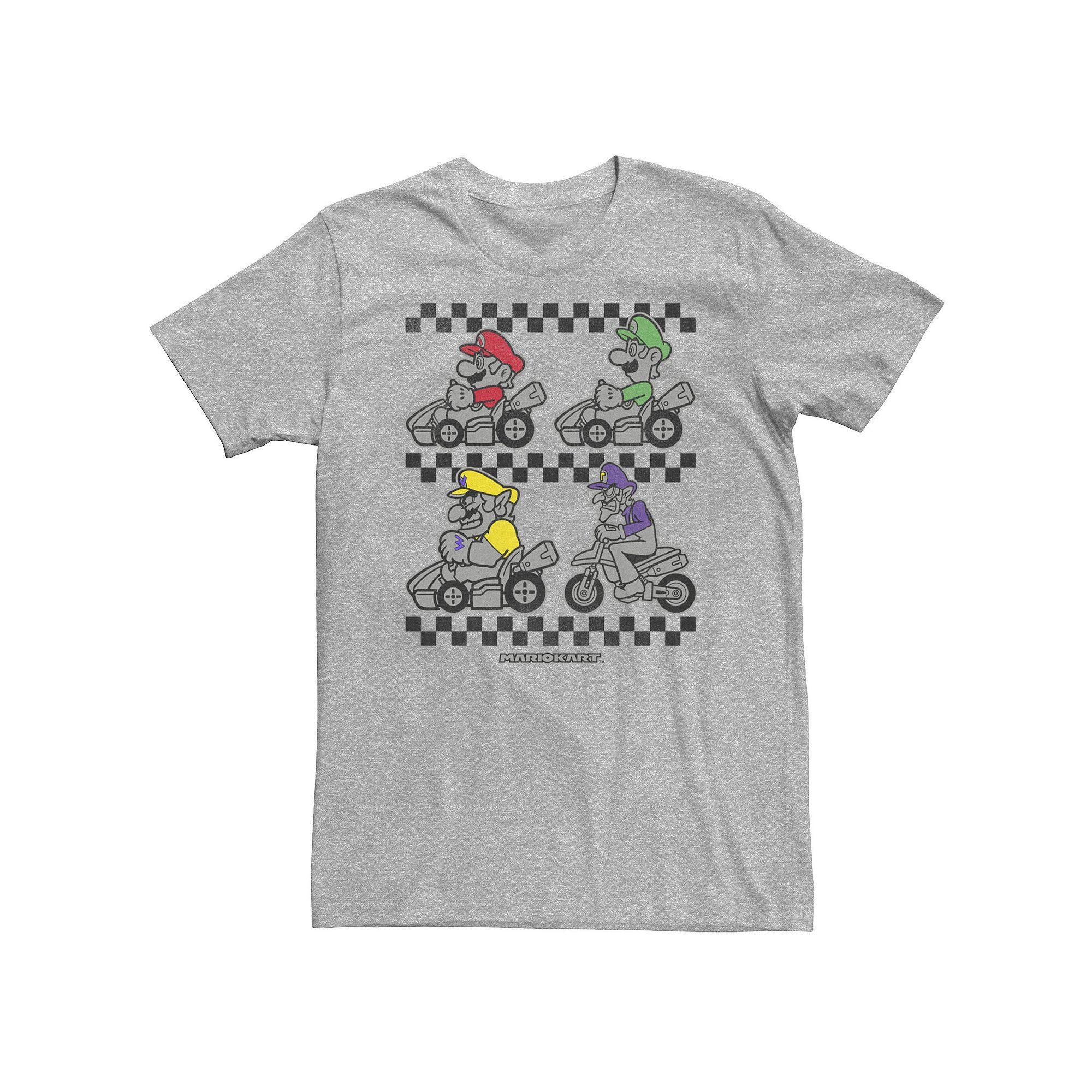 Big & Tall Super Mario Bros. Color Pop Portrait Grid Tee, Men's, Size: XXL Tall, Athletic Grey Product Image