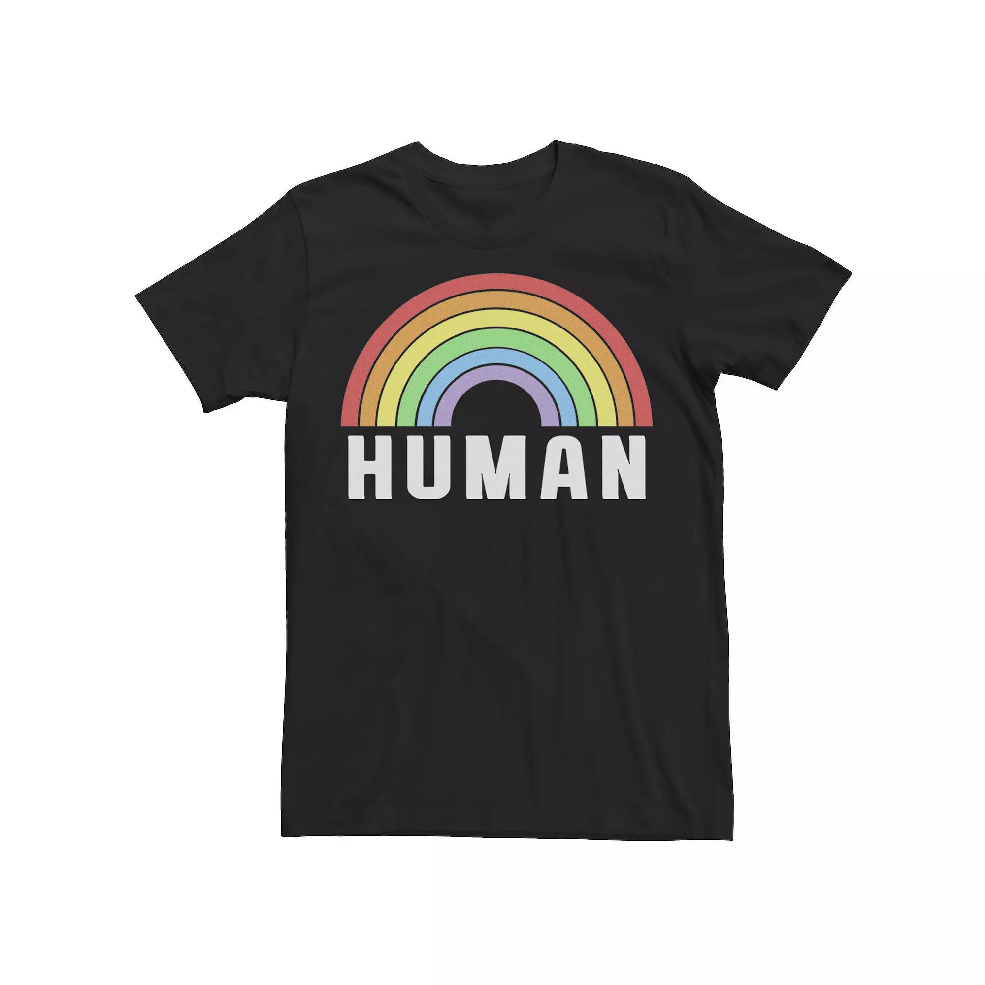 Men's Human Pride Rainbow Tee, Size: XXL, Black Product Image