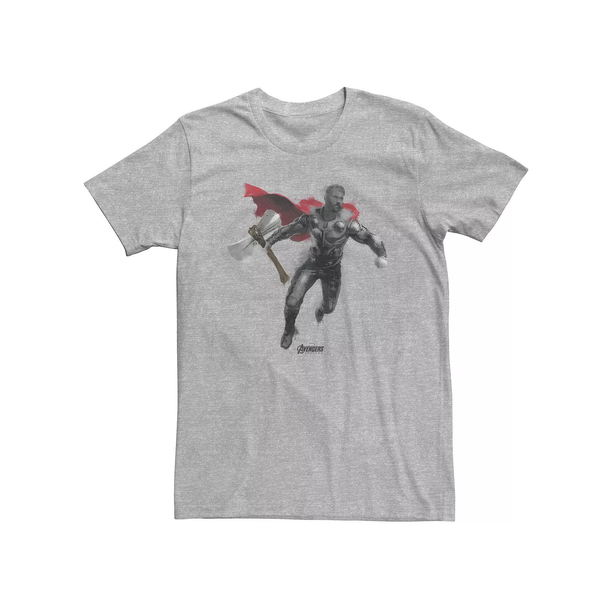 Big & Tall Marvel Avengers Endgame Thor Spray Paint Tee, Men's, Size: 3XL Tall, Athletic Grey Product Image