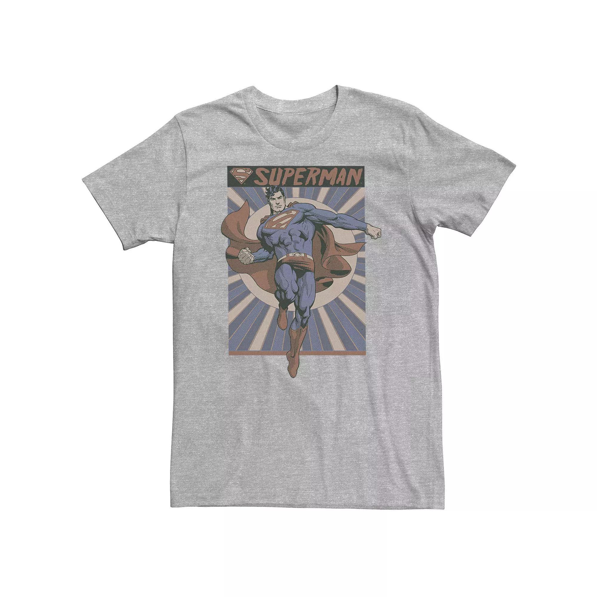 Big & Tall DC Comics Superman Posed Pop Art Poster Tee, Men's, Size: 3XL Tall, Athletic Grey Product Image
