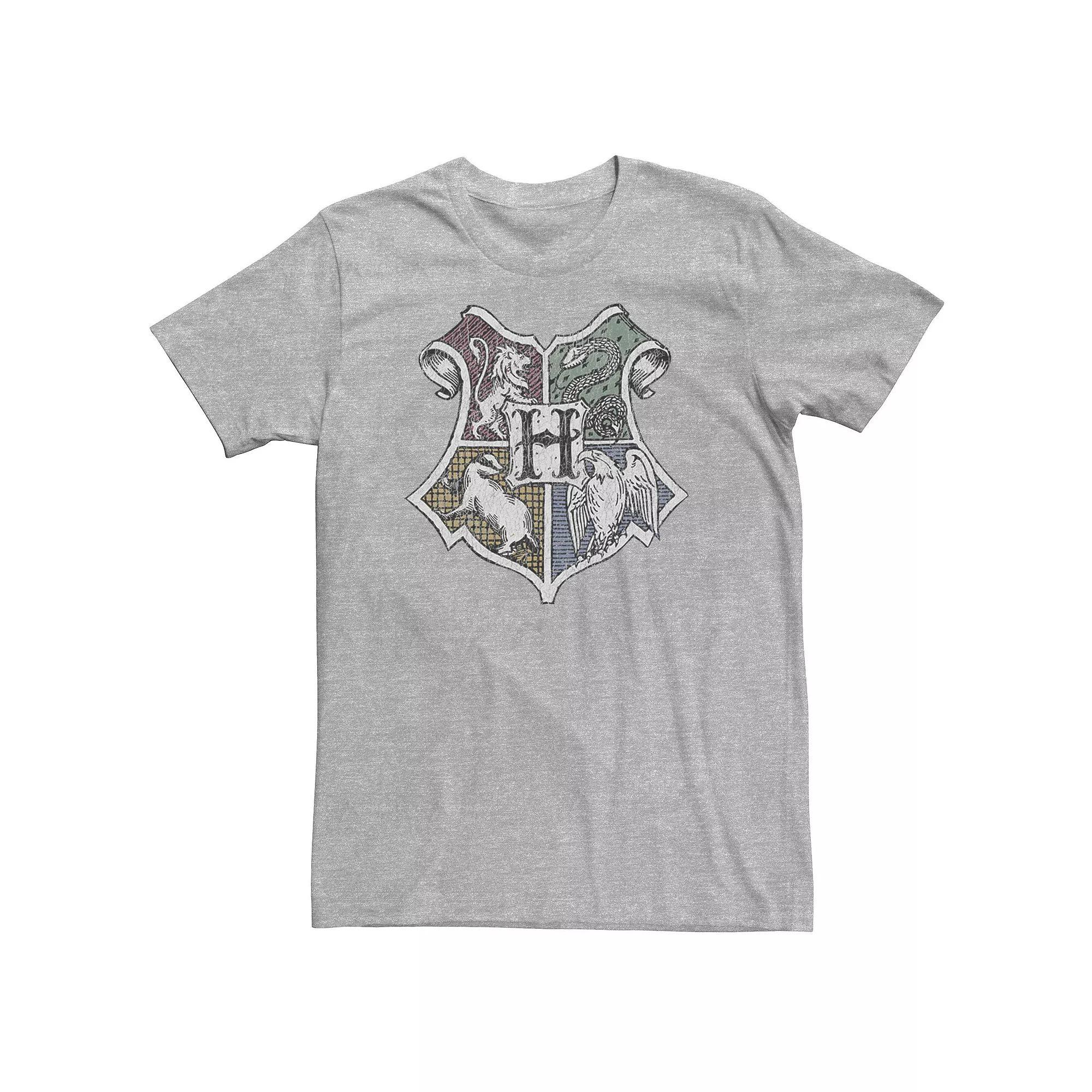 Big & Tall Harry Potter Hand Drawn Crest Tee, Men's, Size: XXL Tall, Athletic Grey Product Image