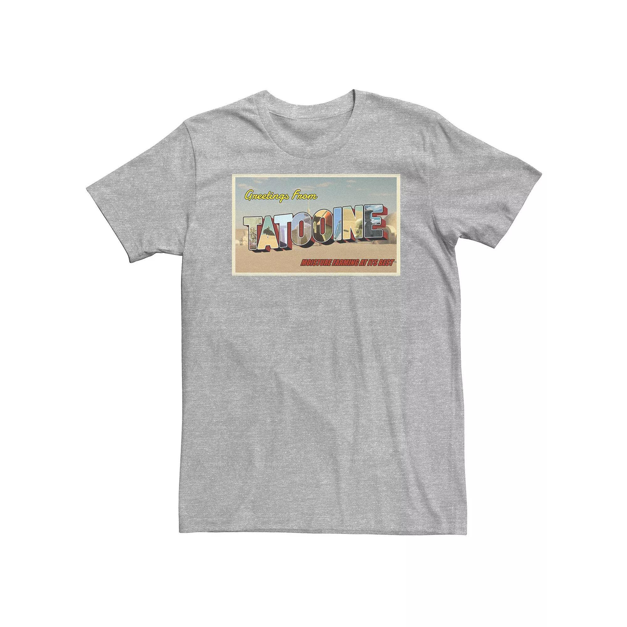Big & Tall Star Wars Tatooine Post Card Tee, Men's, Size: 4XLT, Athletic Grey Product Image