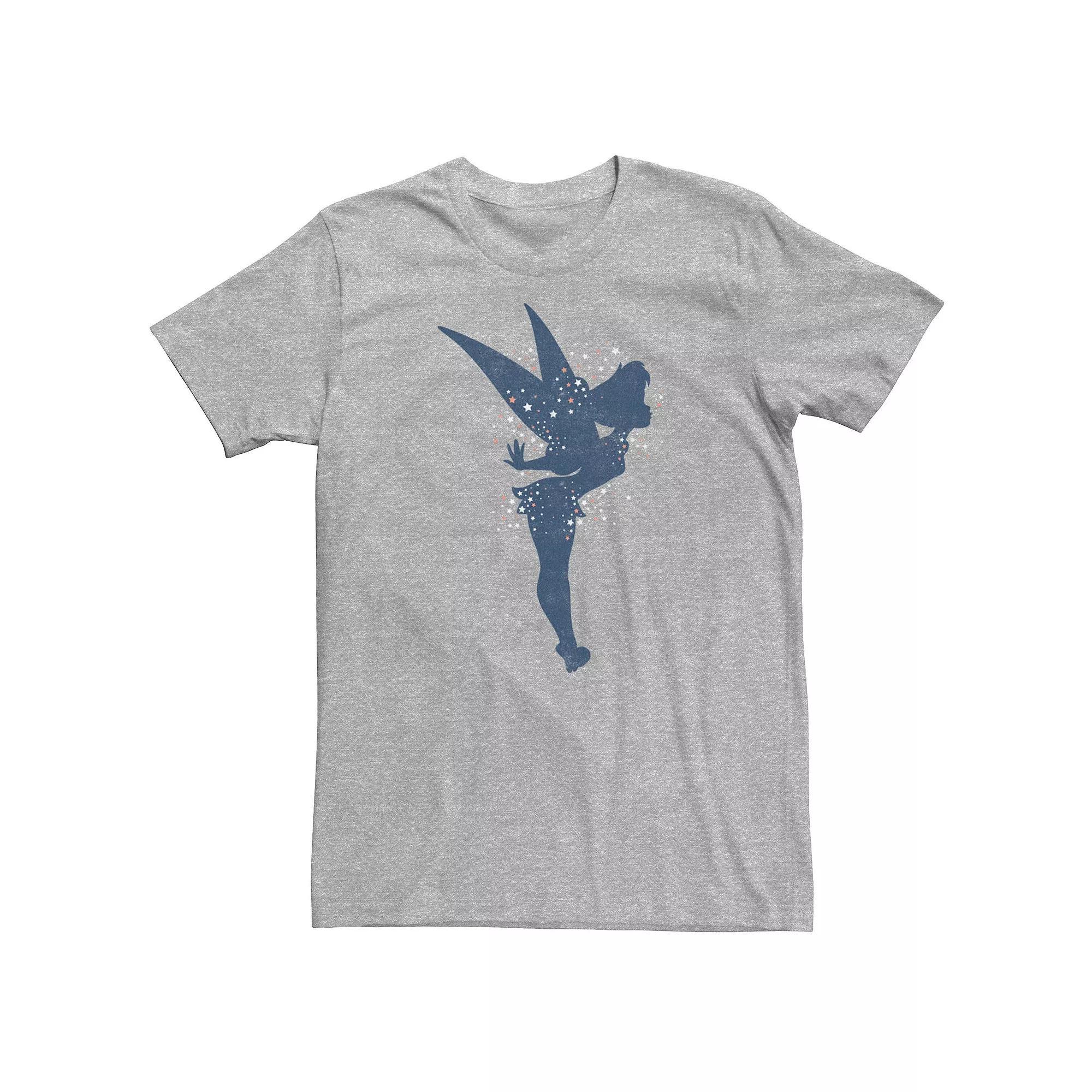 Big & Tall Disney Peter Pan Tinkerbell Americana Shadow Tee, Men's, Size: 3XL, Athletic Grey Product Image