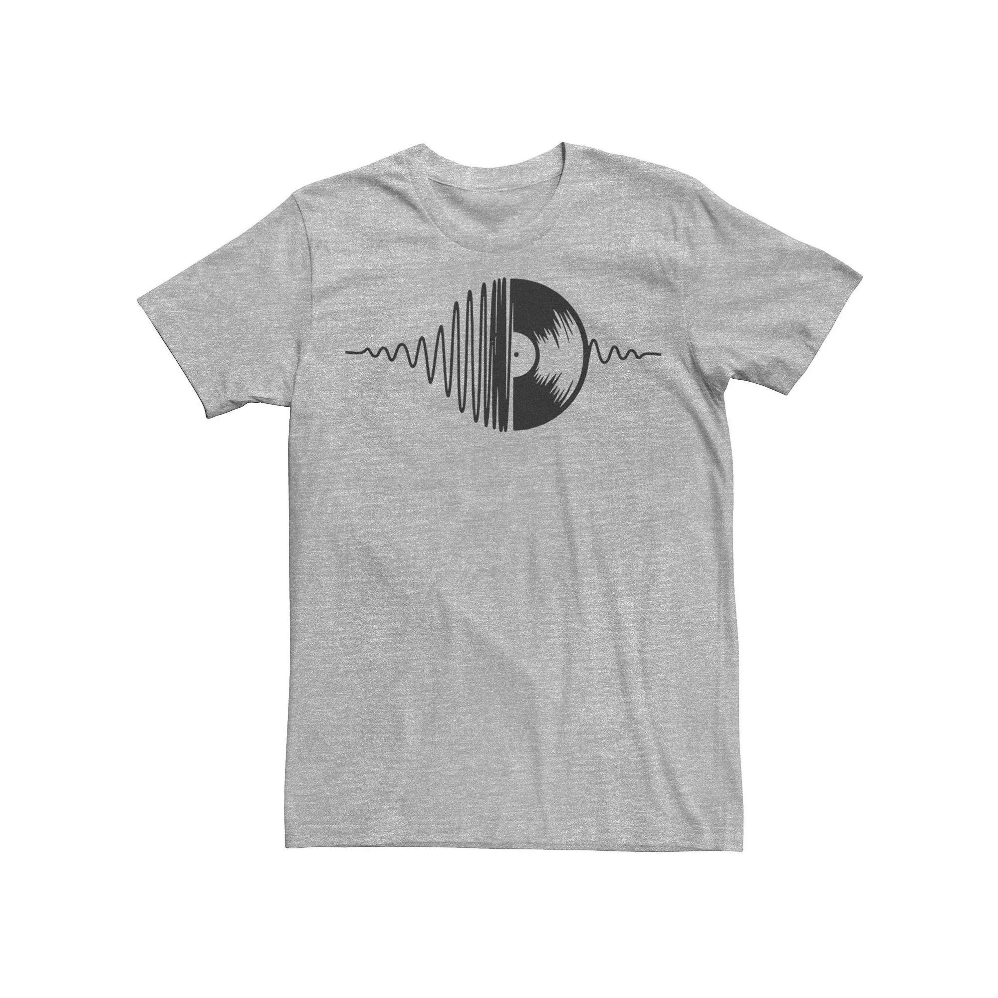 Men's Music Vinyl Record Soundwave Graphic Tee, Size: Small, Athletic Grey Product Image