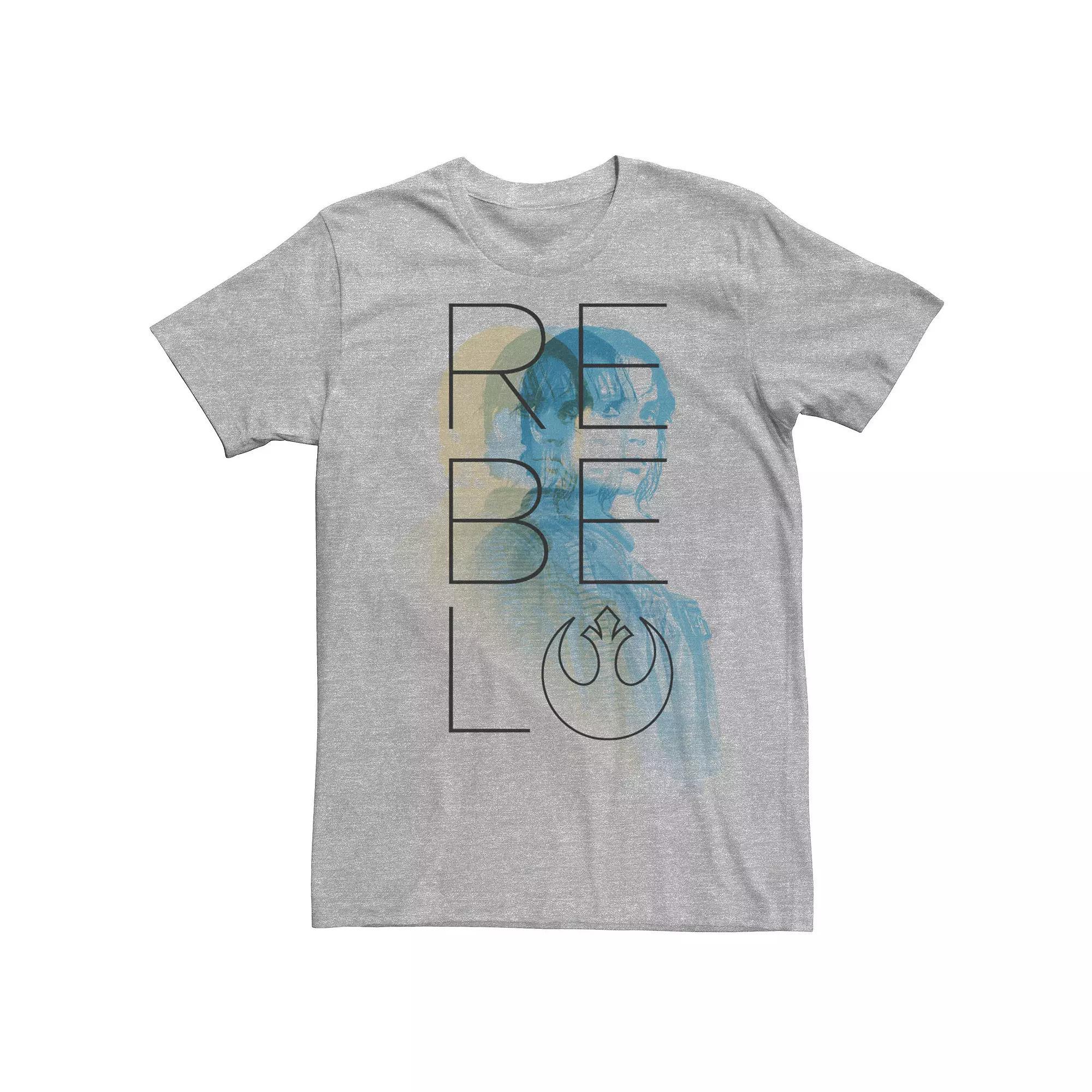 Mens Star Wars Rogue One Jyn Erso Rebel Repeater Tee Athletic Grey Product Image