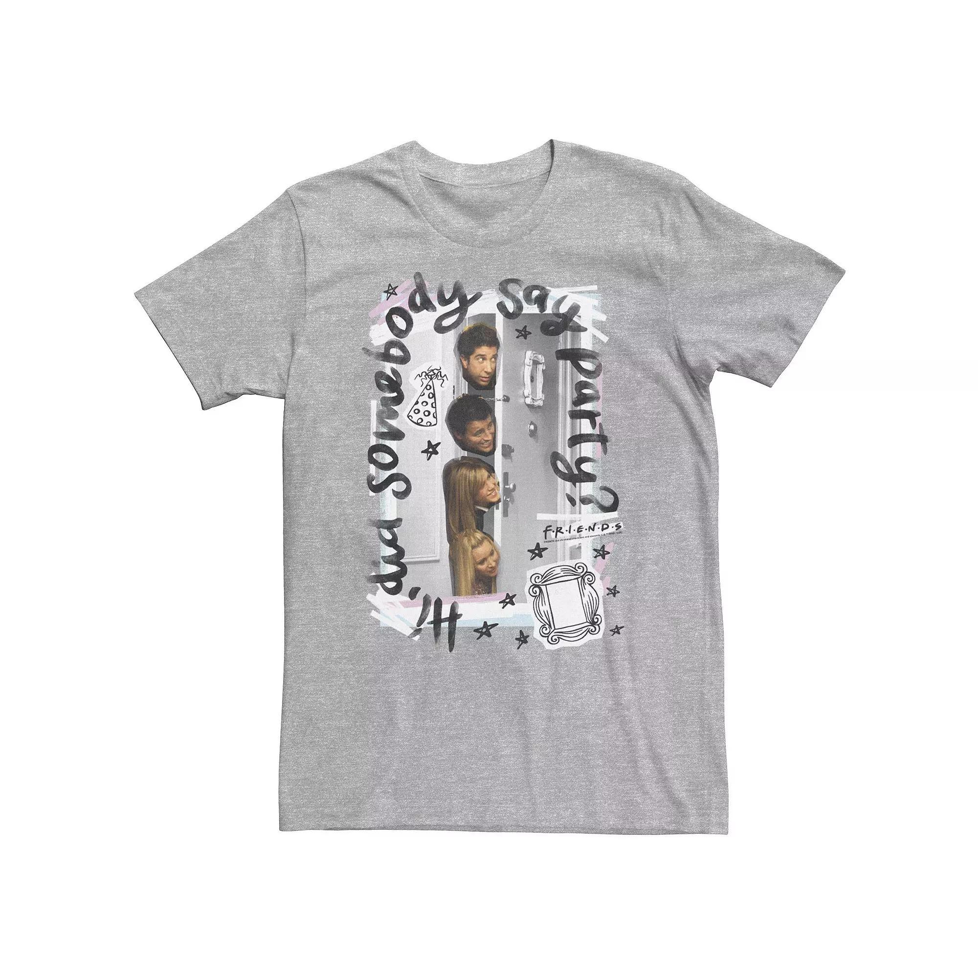 Big & Tall Friends Group Shot Did Somebody Say Party Tee, Men's, Size: 3XL Tall, Athletic Grey Product Image