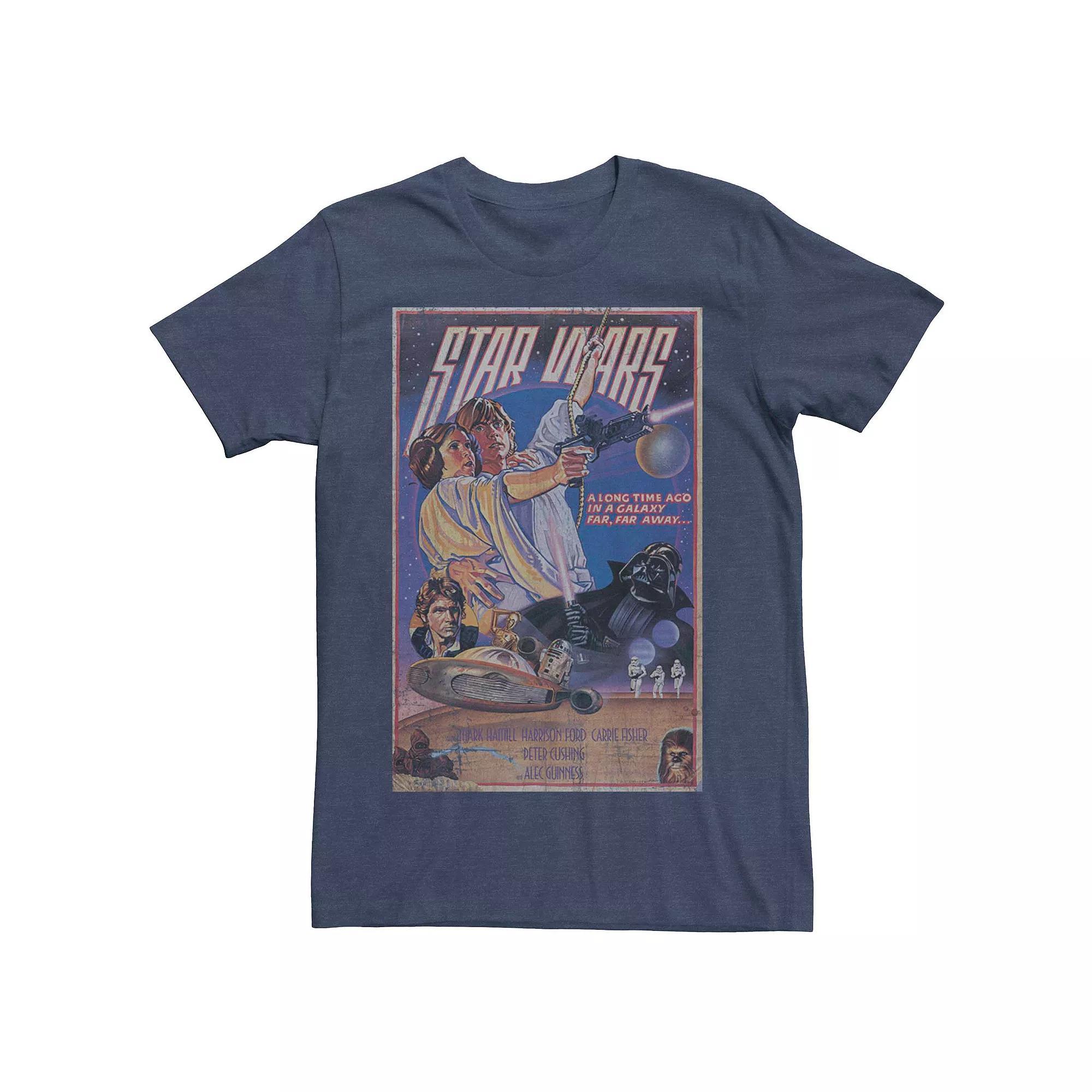 Men's Star Wars Vintage Alternative Poster Tee, Size: Large, Navy Grey Product Image