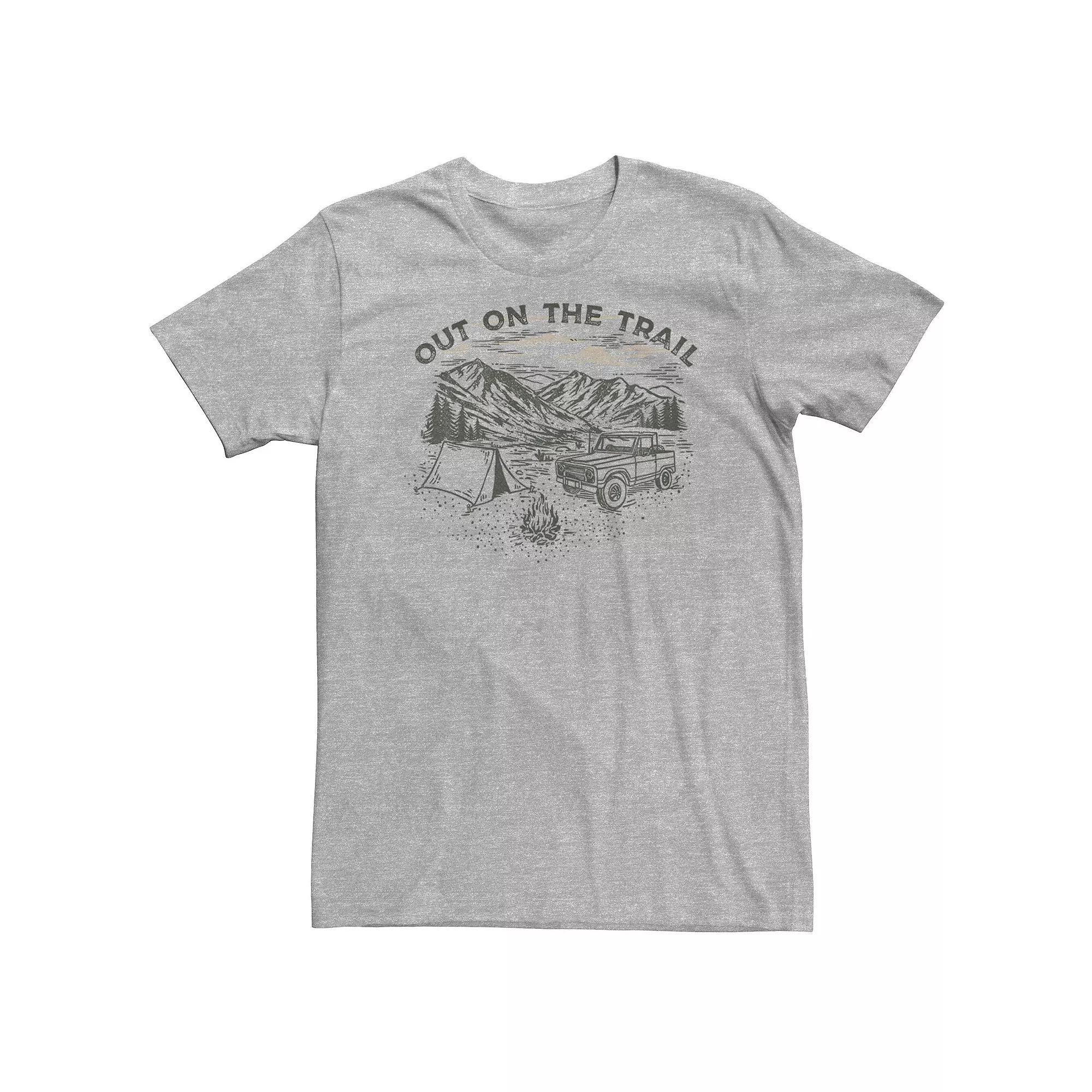 Big & Tall "Out On The Trail" Mountain Range Portrait Tee, Men's, Size: 3XL Tall, Athletic Grey Product Image