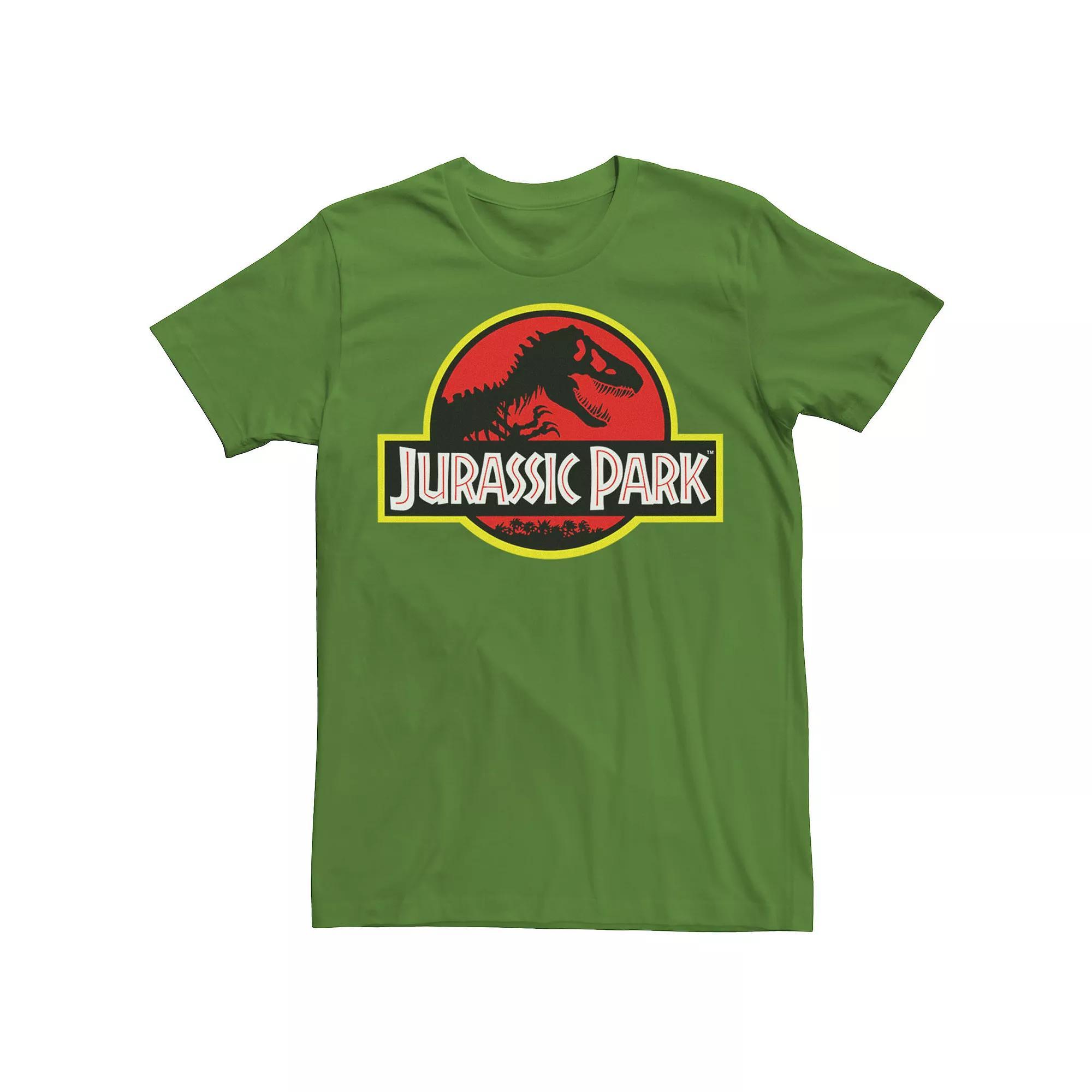 Men's Jurassic Park Red & Yellow Outline Logo Graphic Tee, Size: XXL, Royal Grey Product Image