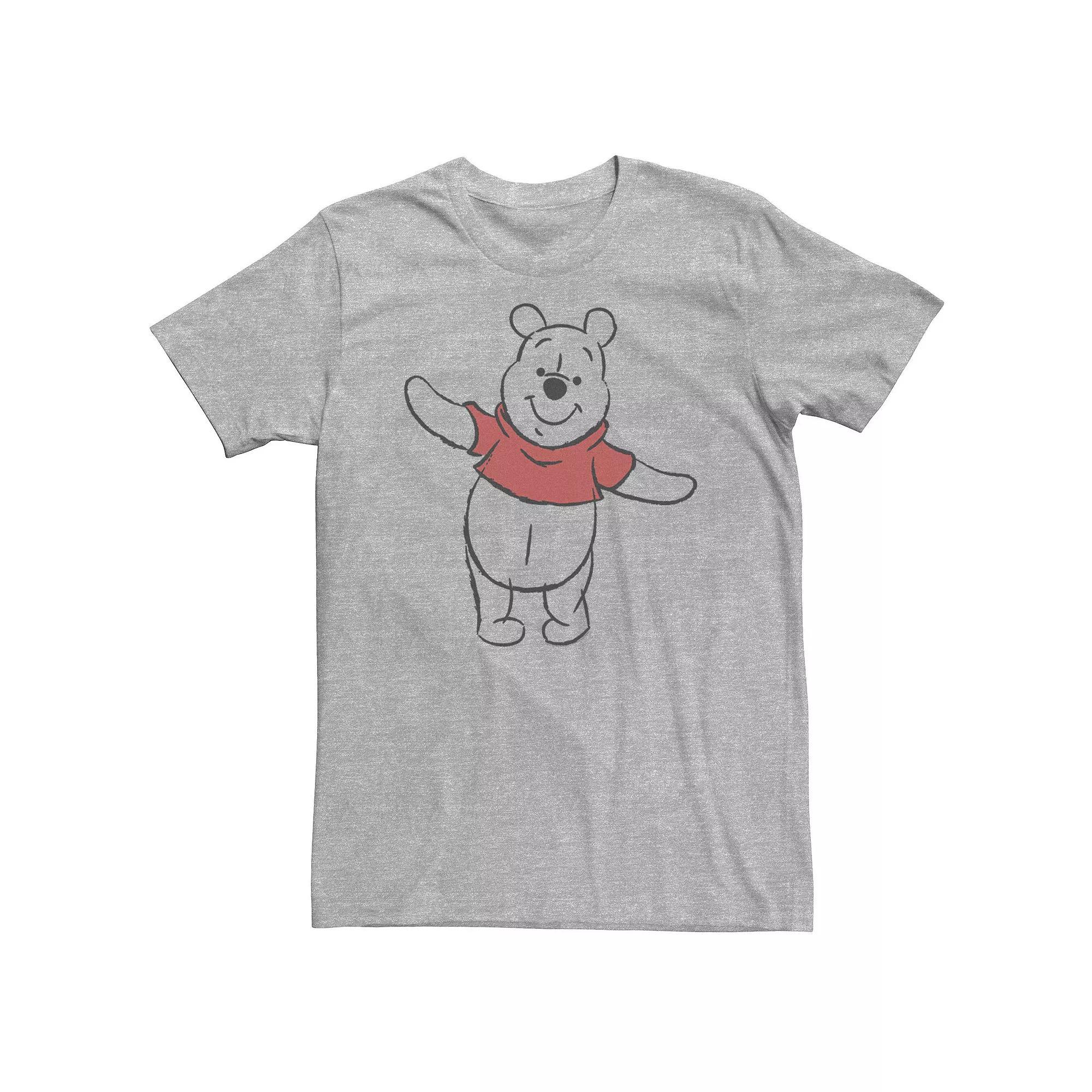 Disney's Winnie The Pooh Big & Tall Art Bear Sketch Tee, Men's, Size: 4XL, Athletic Grey Product Image