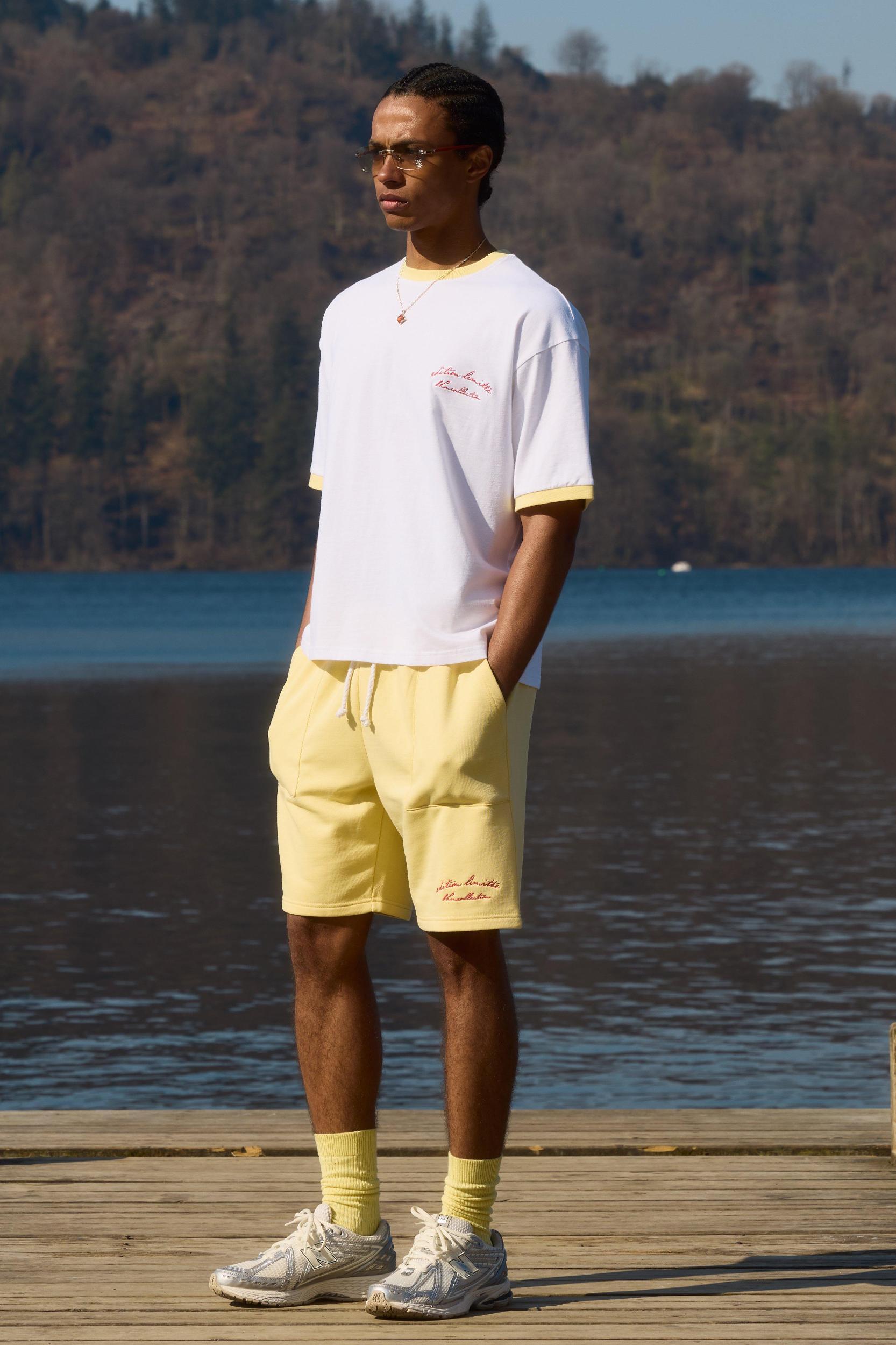 Oversized Ringer T-Shirt & Shorts Set | boohooMAN USA Product Image