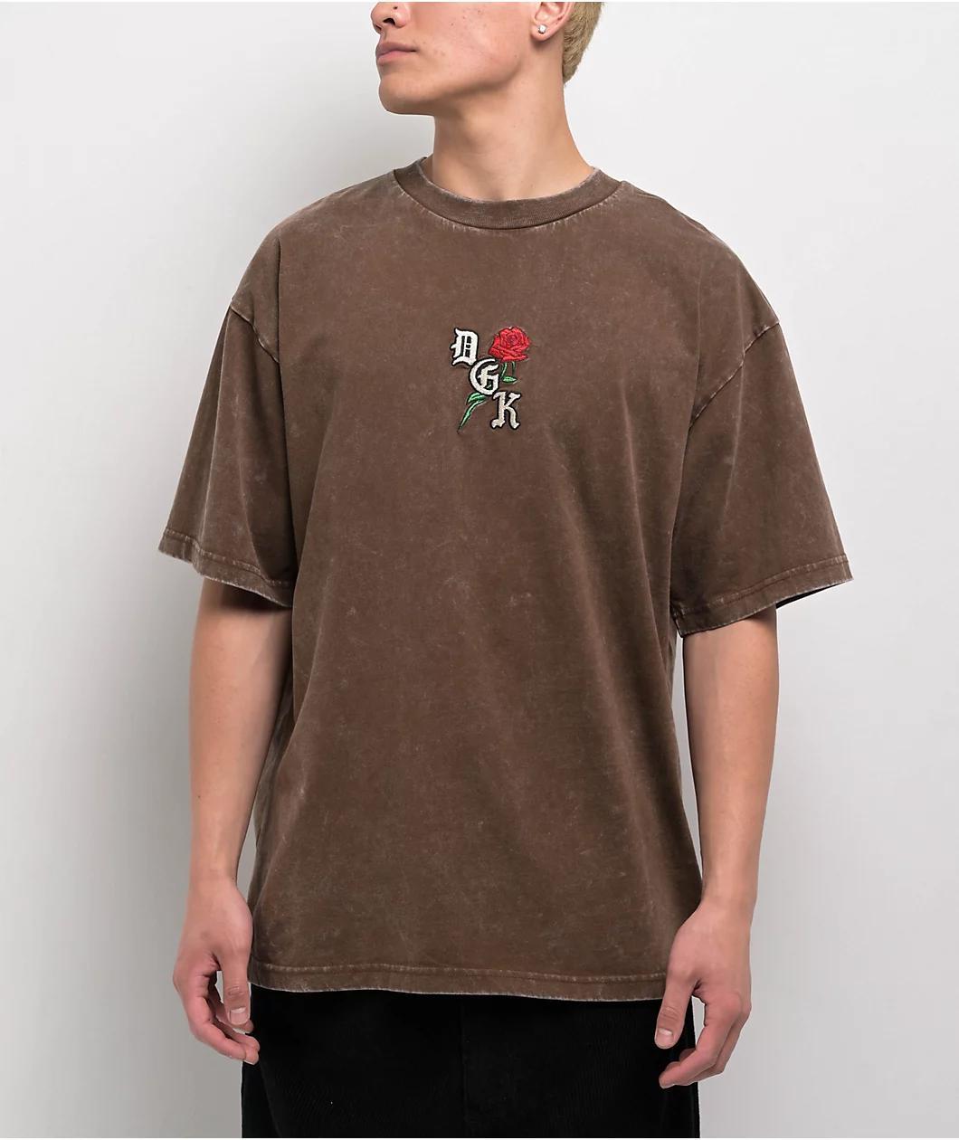 DGK Represent Heavyweight Brown Wash T-Shirt Product Image