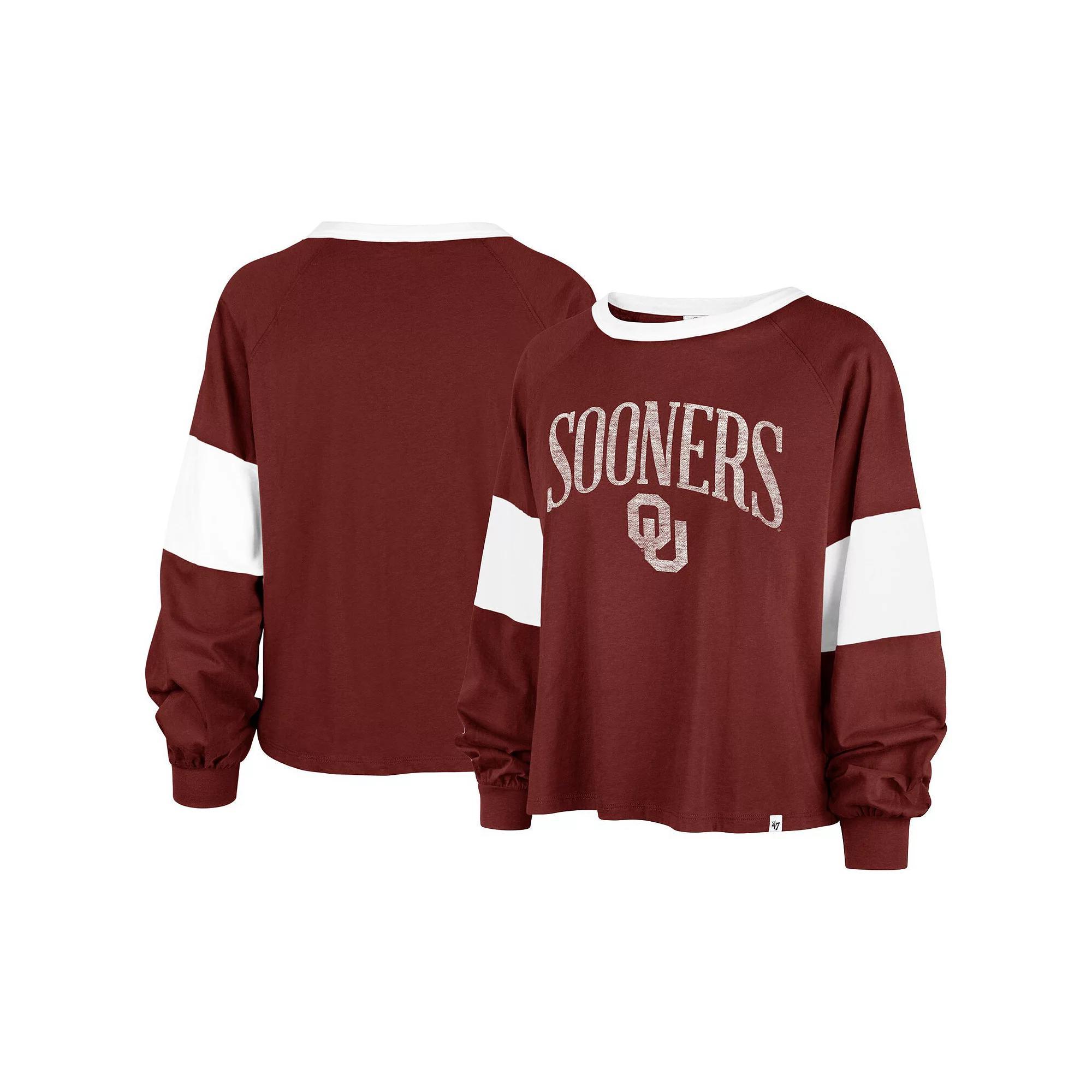 Womens 47 Crimson Oklahoma Sooners Upside Rhea Raglan Long Sleeve T-Shirt Product Image