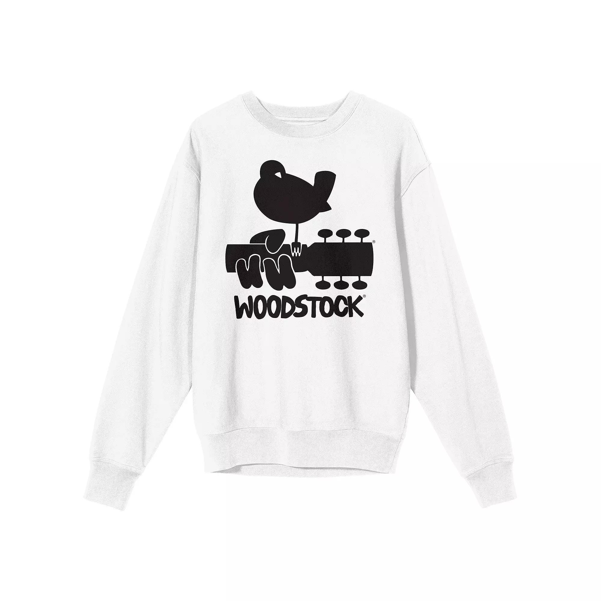 Men's Woodstock Bird & Guitar Sweatshirt, Size: XXL, White Product Image