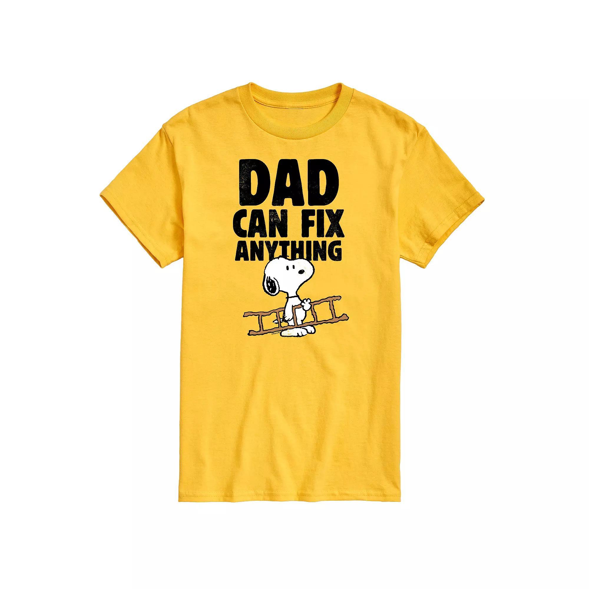Men's Peanuts Dad Can Fix It Graphic Tee, Size: XXL, White Product Image