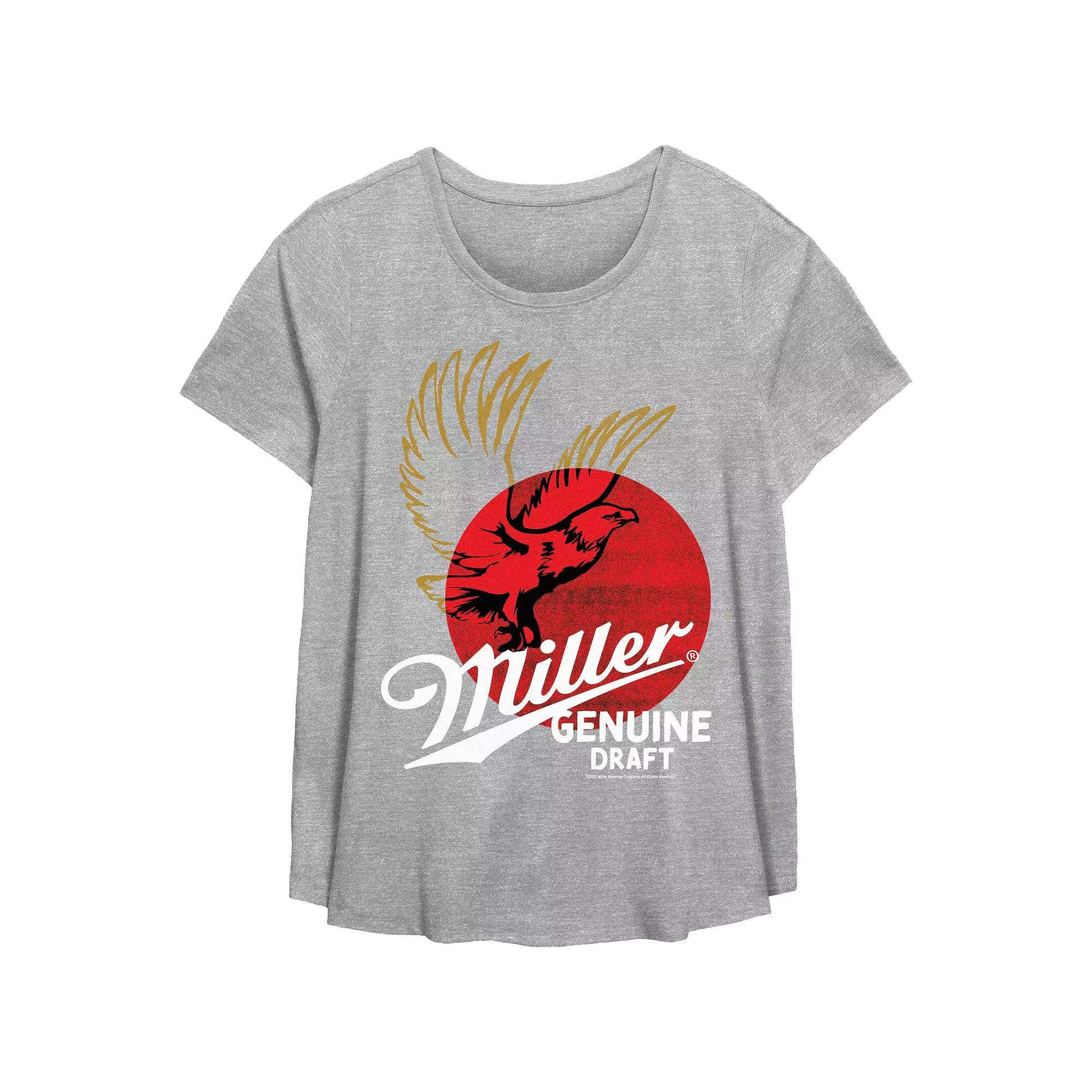 Plus Size Miller Genuine Draft Graphic Tee, Women's, Size: 0X, Black Product Image