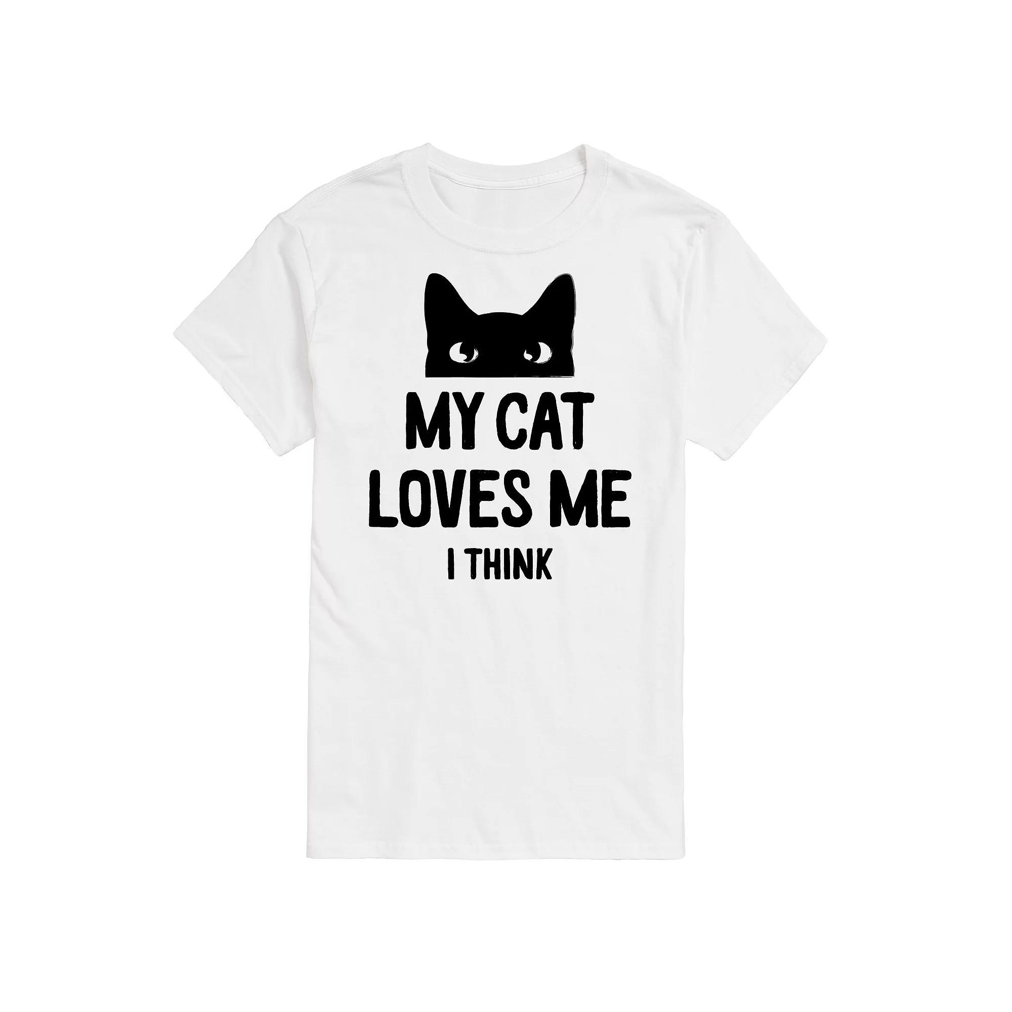 Big & Tall My Cat Loves Me I Think Graphic Tee, Mens Product Image