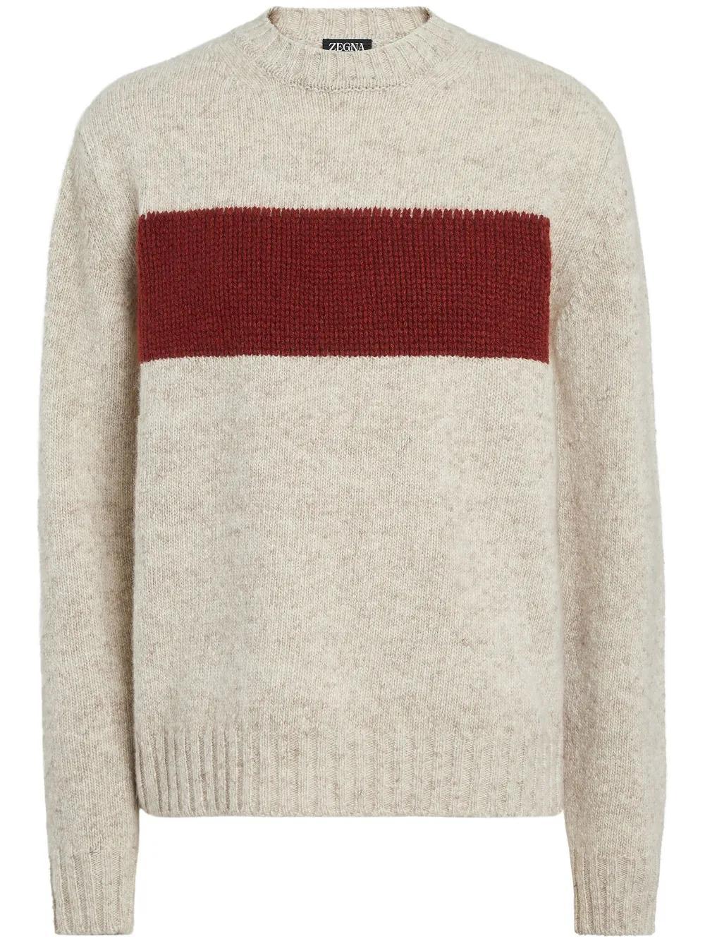 ZEGNA Oasi Cashmere Crew-neck Jumper In Brown Product Image