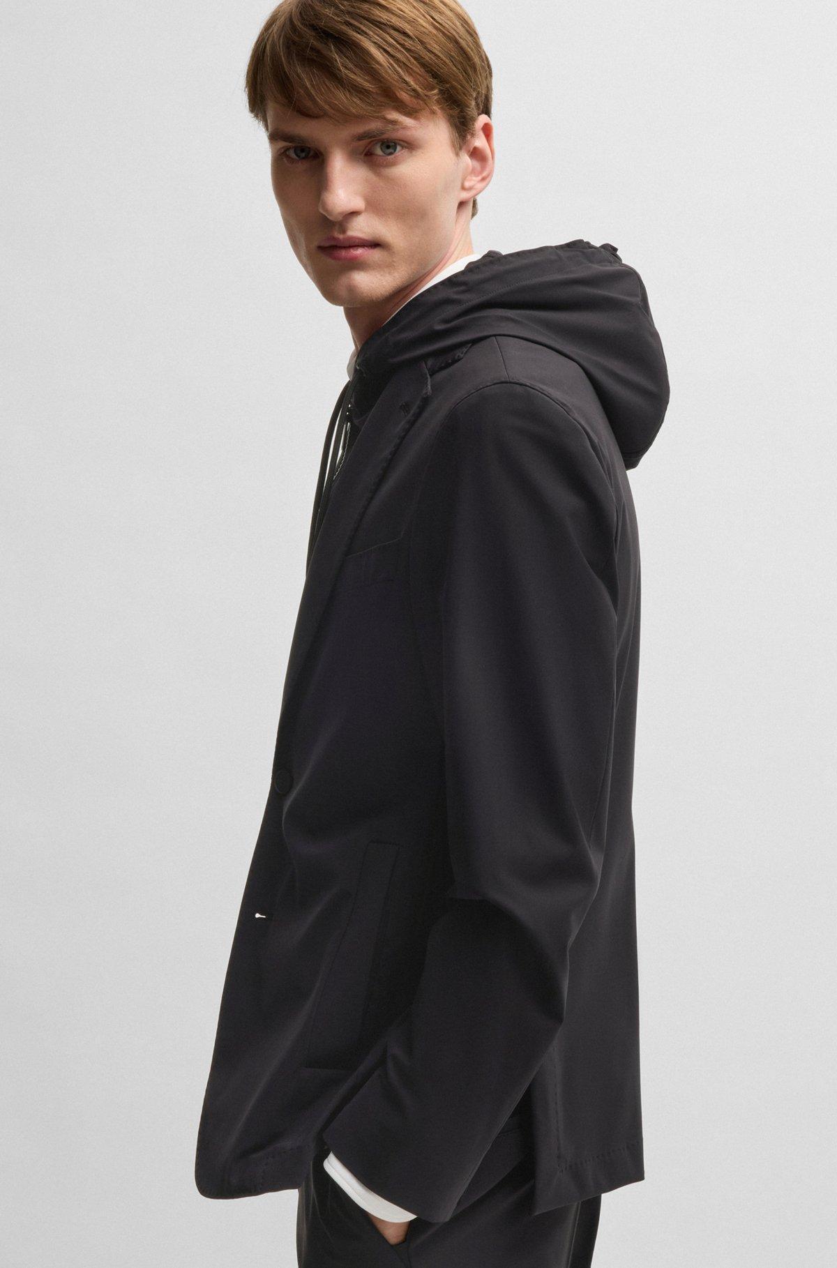 Slim-fit jacket with removable hooded inner Product Image