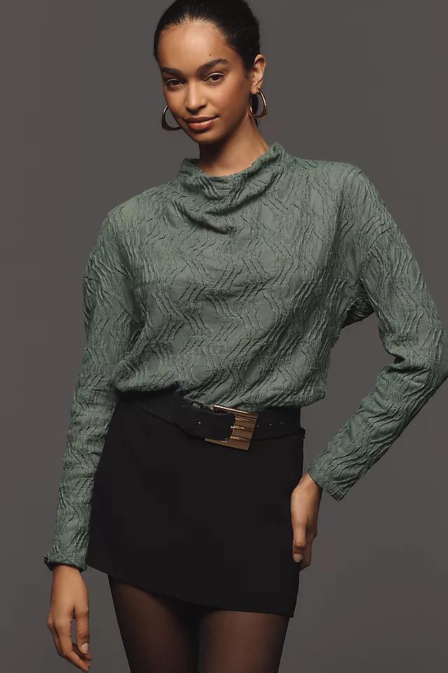 By Anthropologie Textured Funnel-Neck Top Product Image