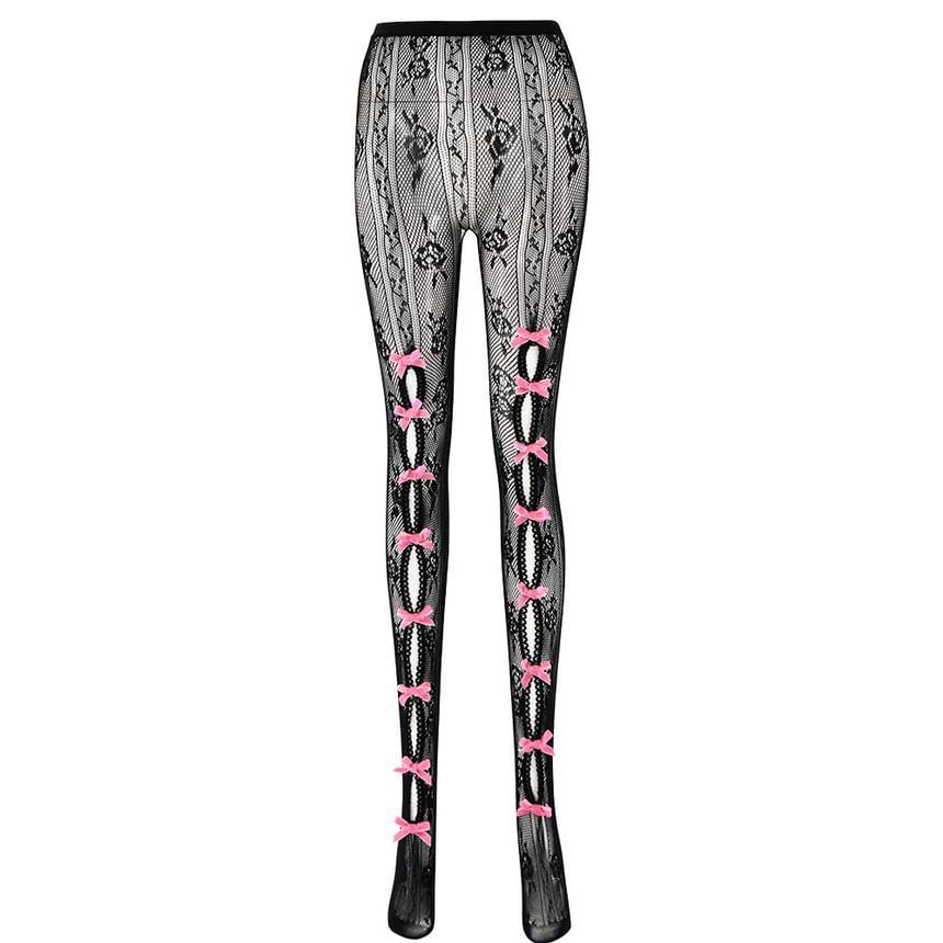 Bow Accent Lace Tights Product Image