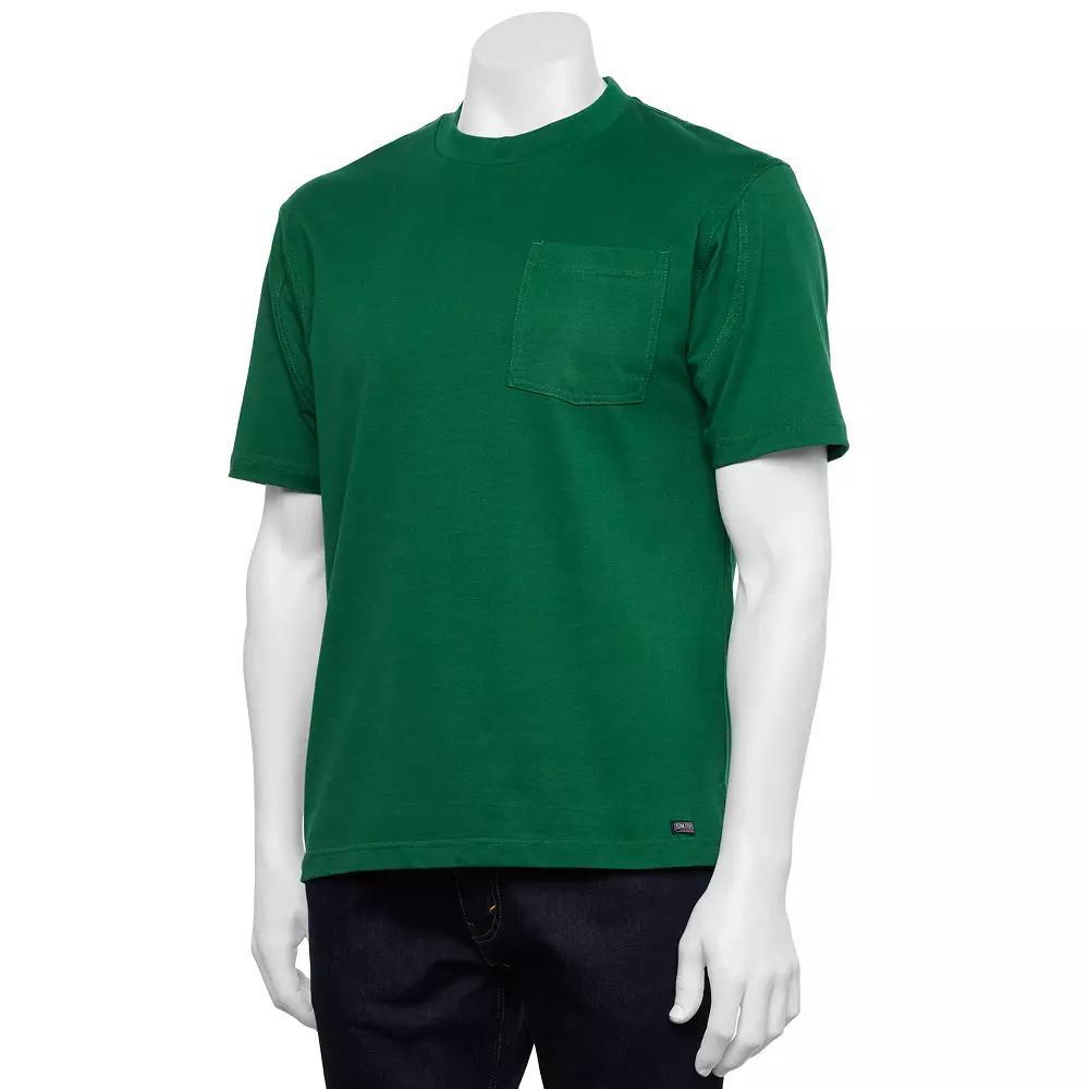 Men's Smith's Workwear Extended-Tail Cotton Crewneck Tee, Size: XL, Green Product Image