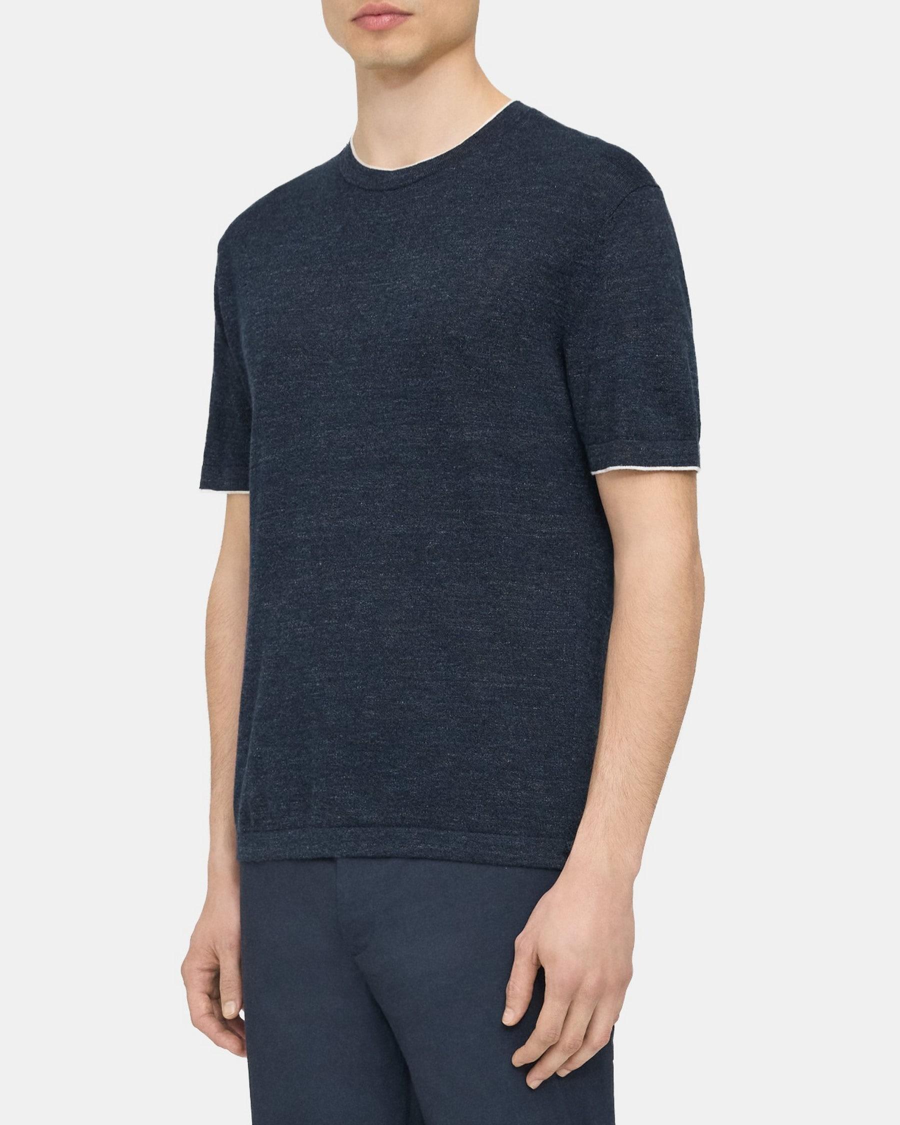 Short-Sleeve Tee in Cotton-Linen Product Image