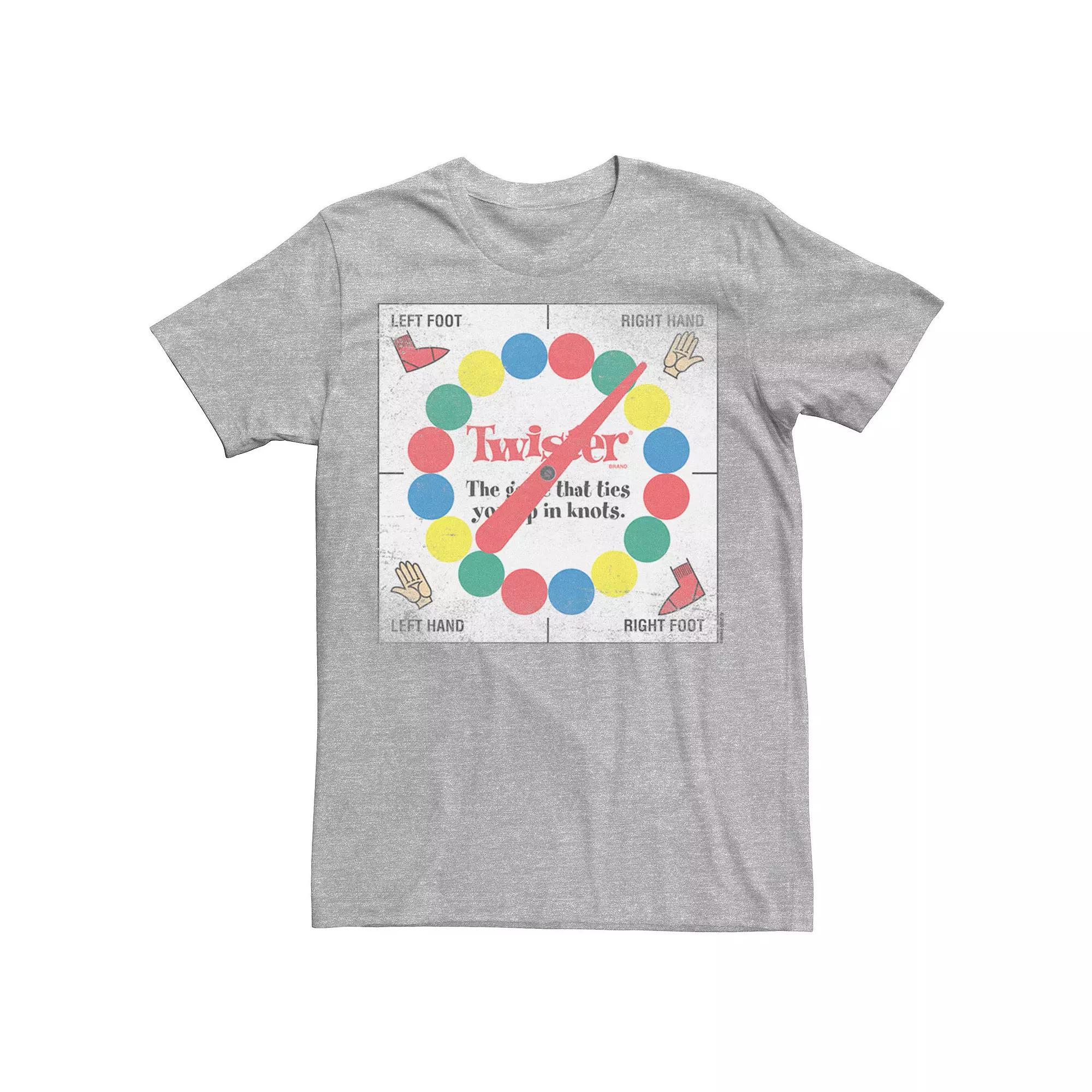 Men's Twister Distressed Classic Game Board Tee, Size: XXL, Athletic Grey Product Image