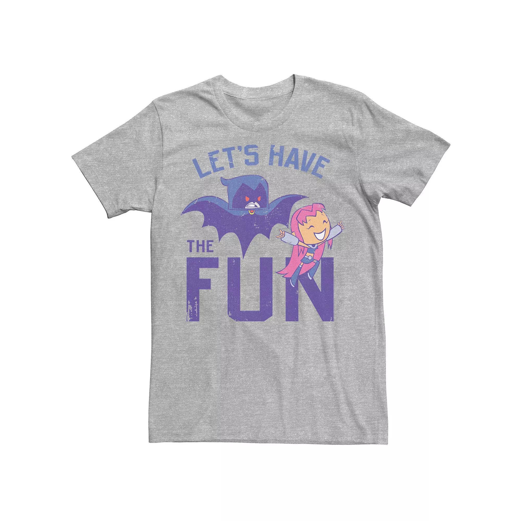 Men's DC Comics Teen Titans Go! Starfire Raven Let's Have The Fun Tee, Size: Medium, Athletic Grey Product Image