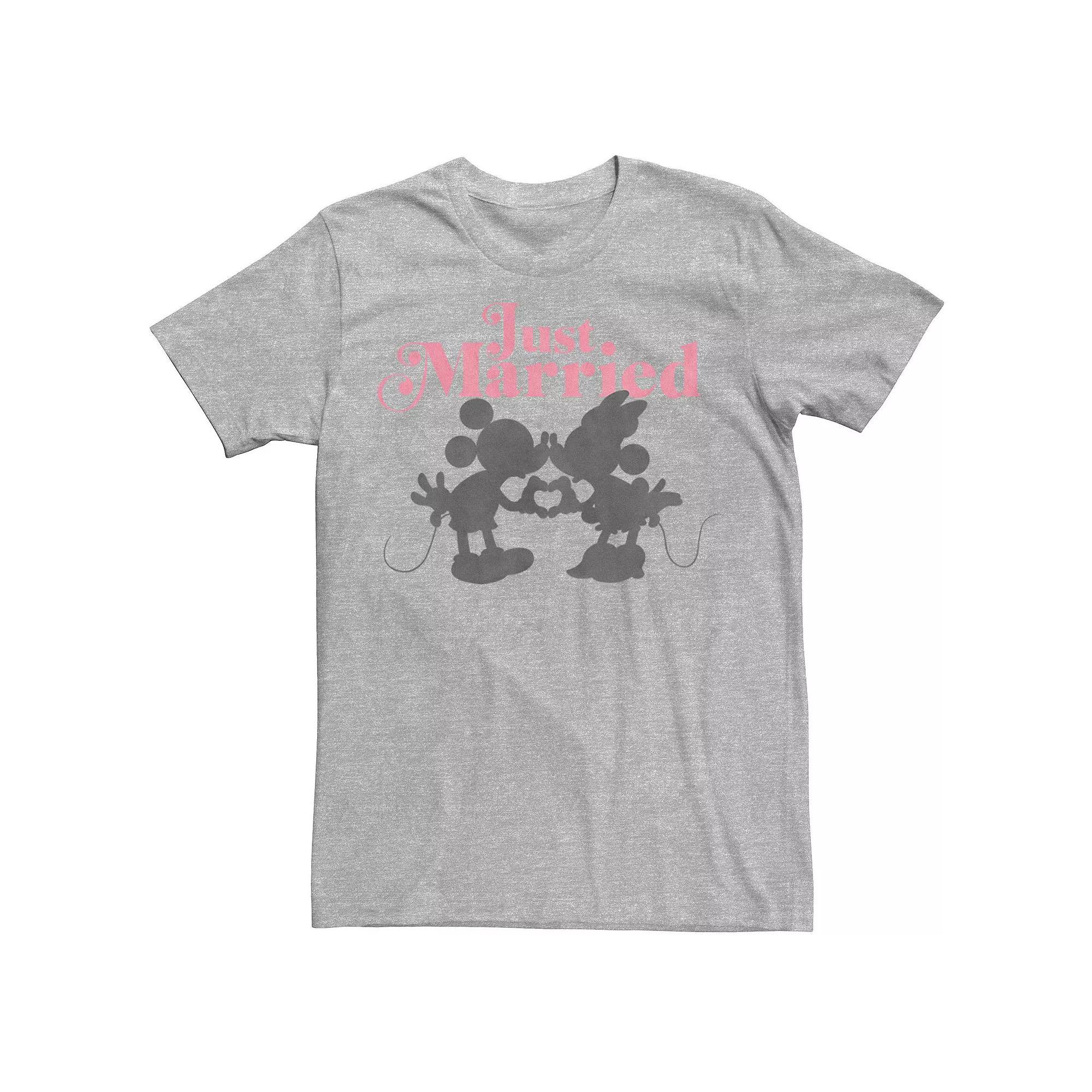 Disney's Mickey & Friends Mickey & Minnie Just Married Men's Tee, Size: XXL, Athletic Grey Product Image