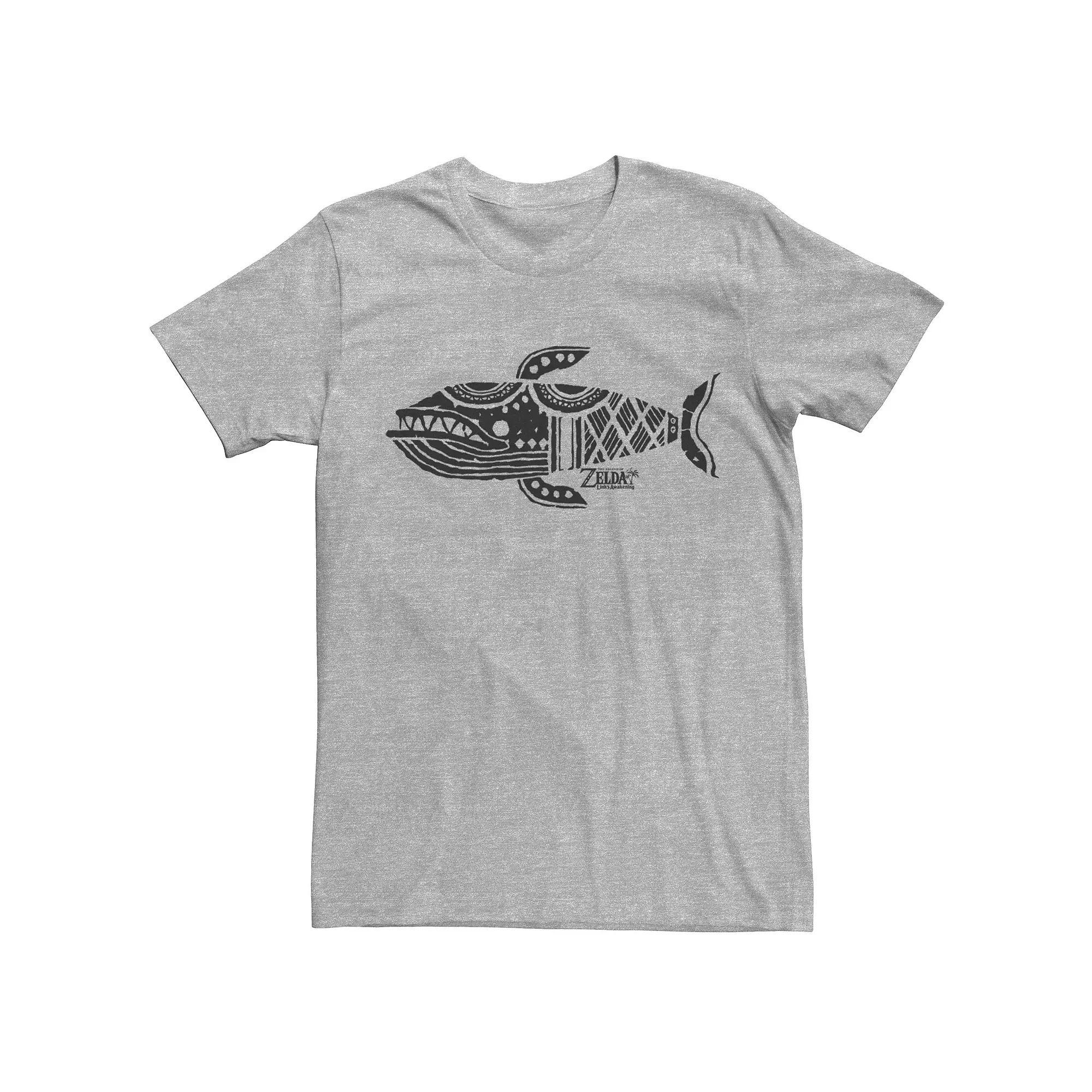 Men's Nintendo Link's Awakening Whale Hieroglyph Short Sleeve Tee, Size: XL, Athletic Grey Product Image