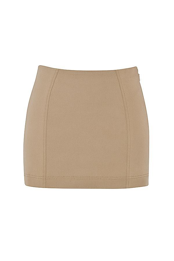 Nisha  beige sculpting mini skirt Product Image