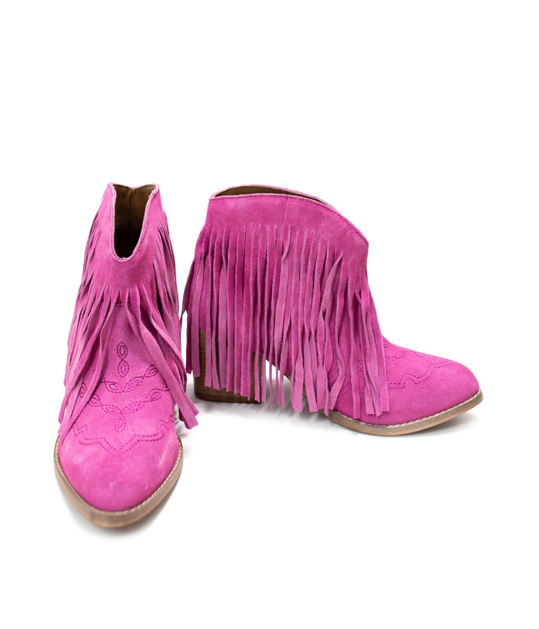 Amos Fringe Ankle Bootie in Blue Suede (Online Exclusive) Product Image